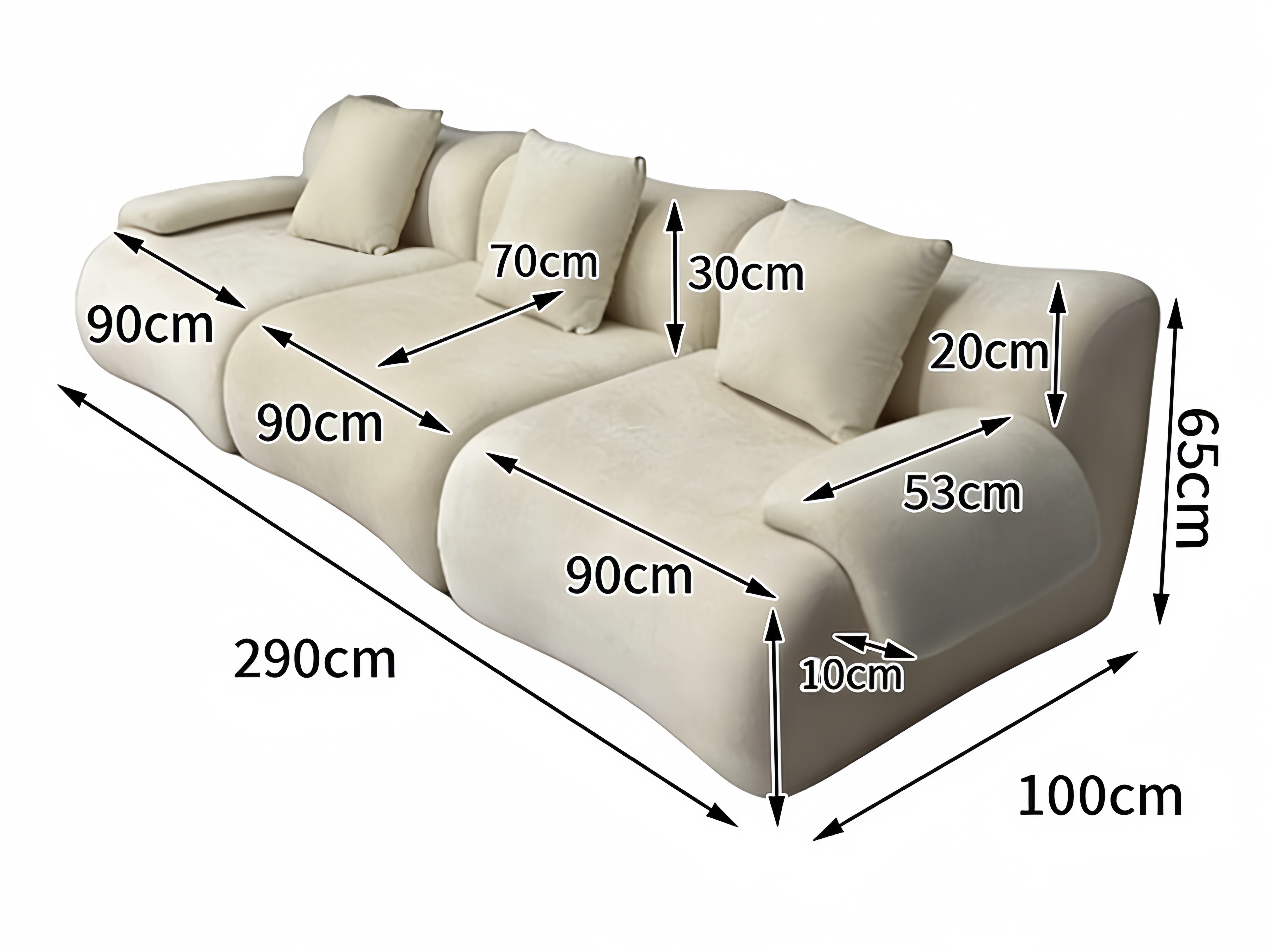 Sheetoo STC-011 Multi-Person Custom Sofa – Size & Color Options, Roll Pack