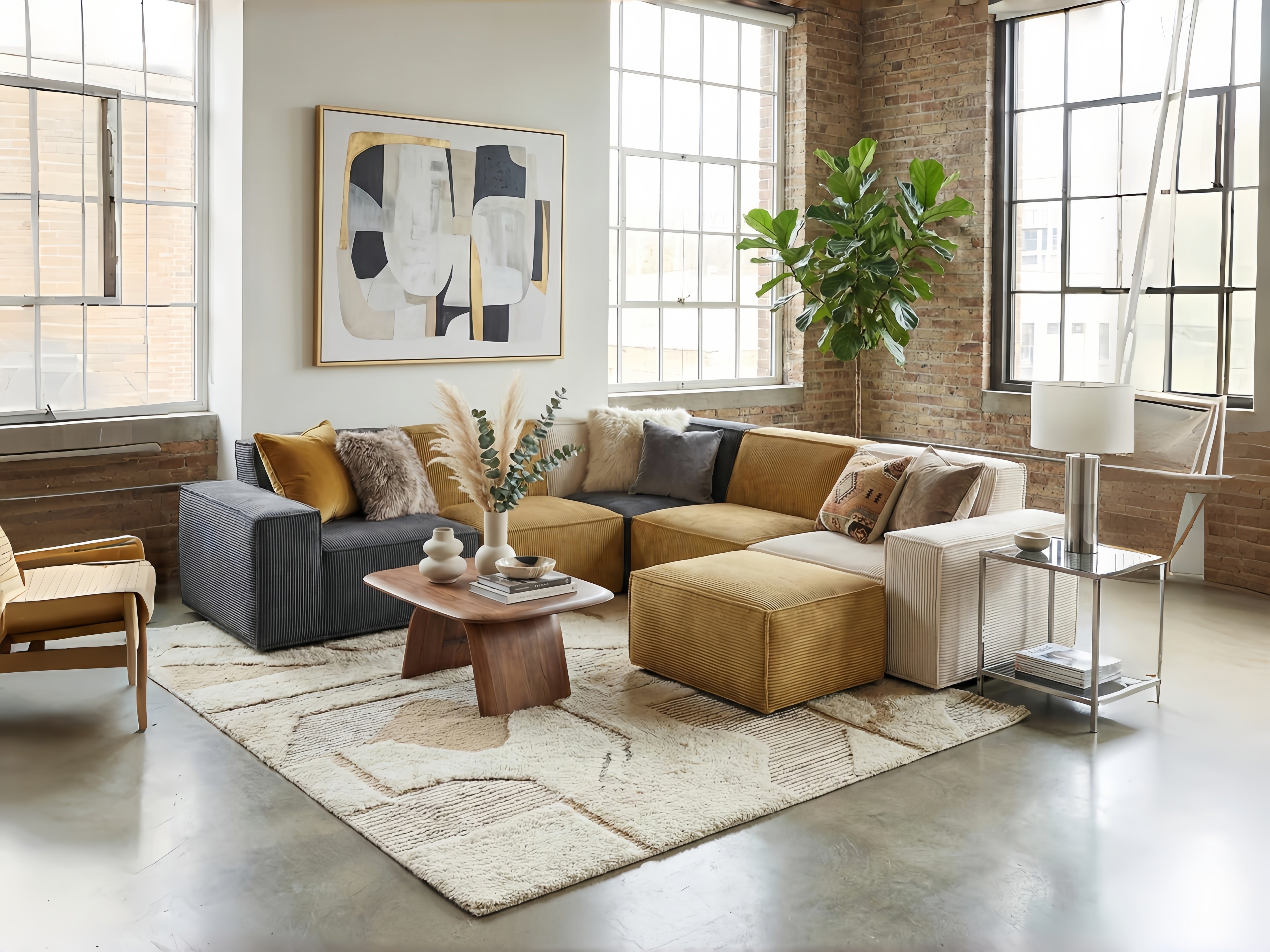Sheetoo STE-005 Modular Sofa – Free Splicing, Ottoman, Roll Pack for Apartment