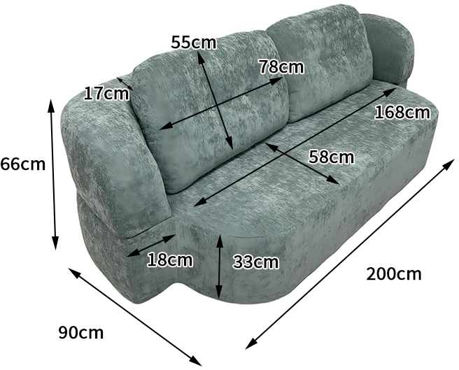 Sheetoo KS019 Sofa Bed – Sofa to Bed, Custom Colors, Roll Pack