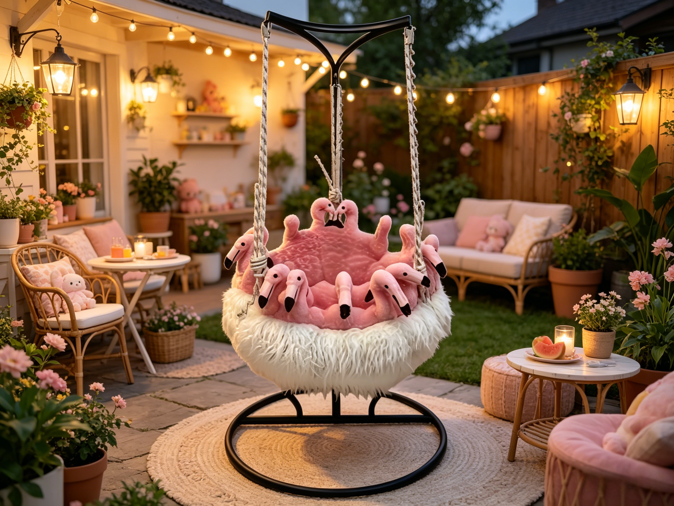 Sheetoo TQ014 Flamingo Hanging Chair – Indoor/Outdoor Swing Hammock