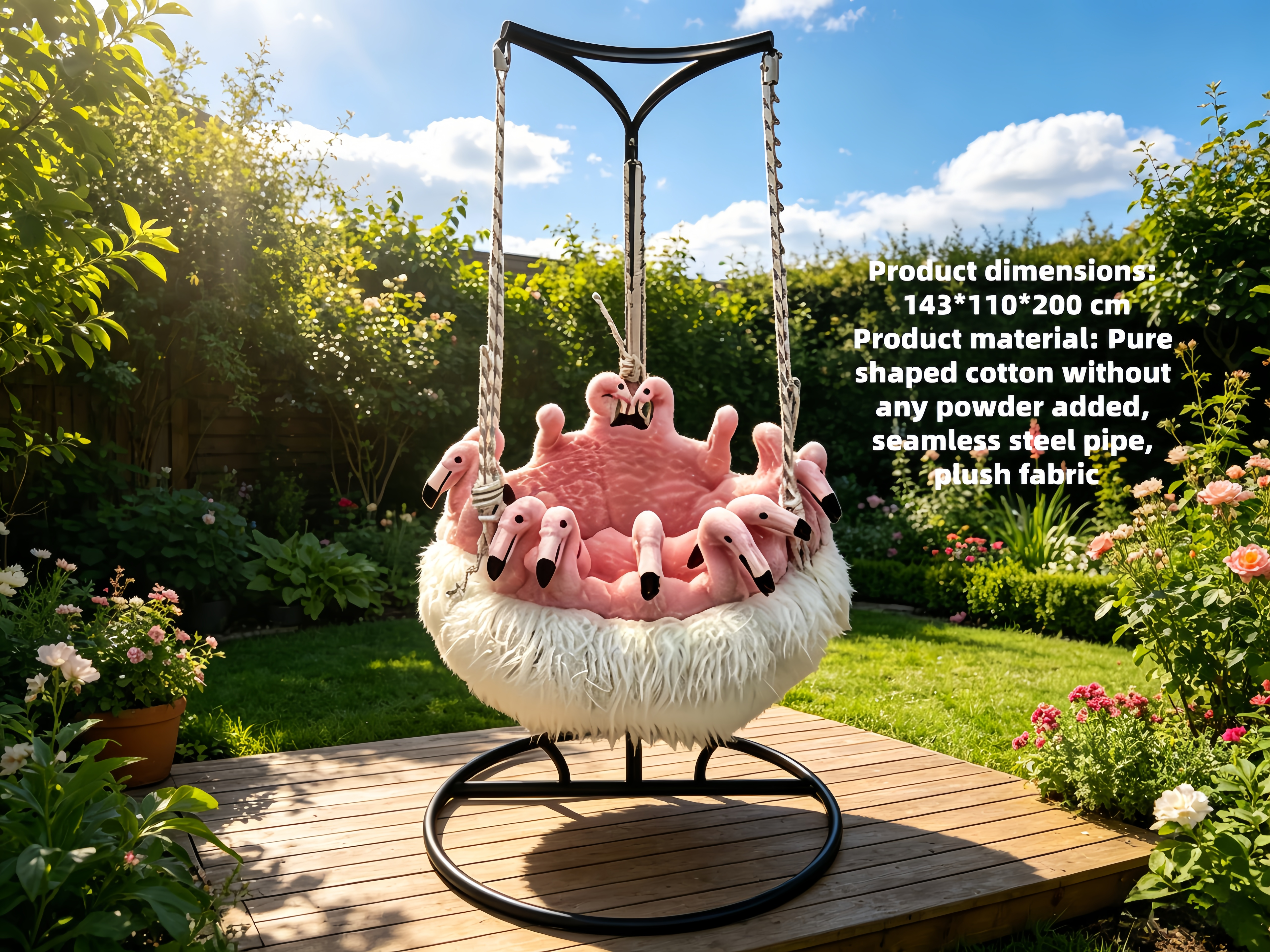 Sheetoo TQ014 Flamingo Hanging Chair – Indoor/Outdoor Swing Hammock