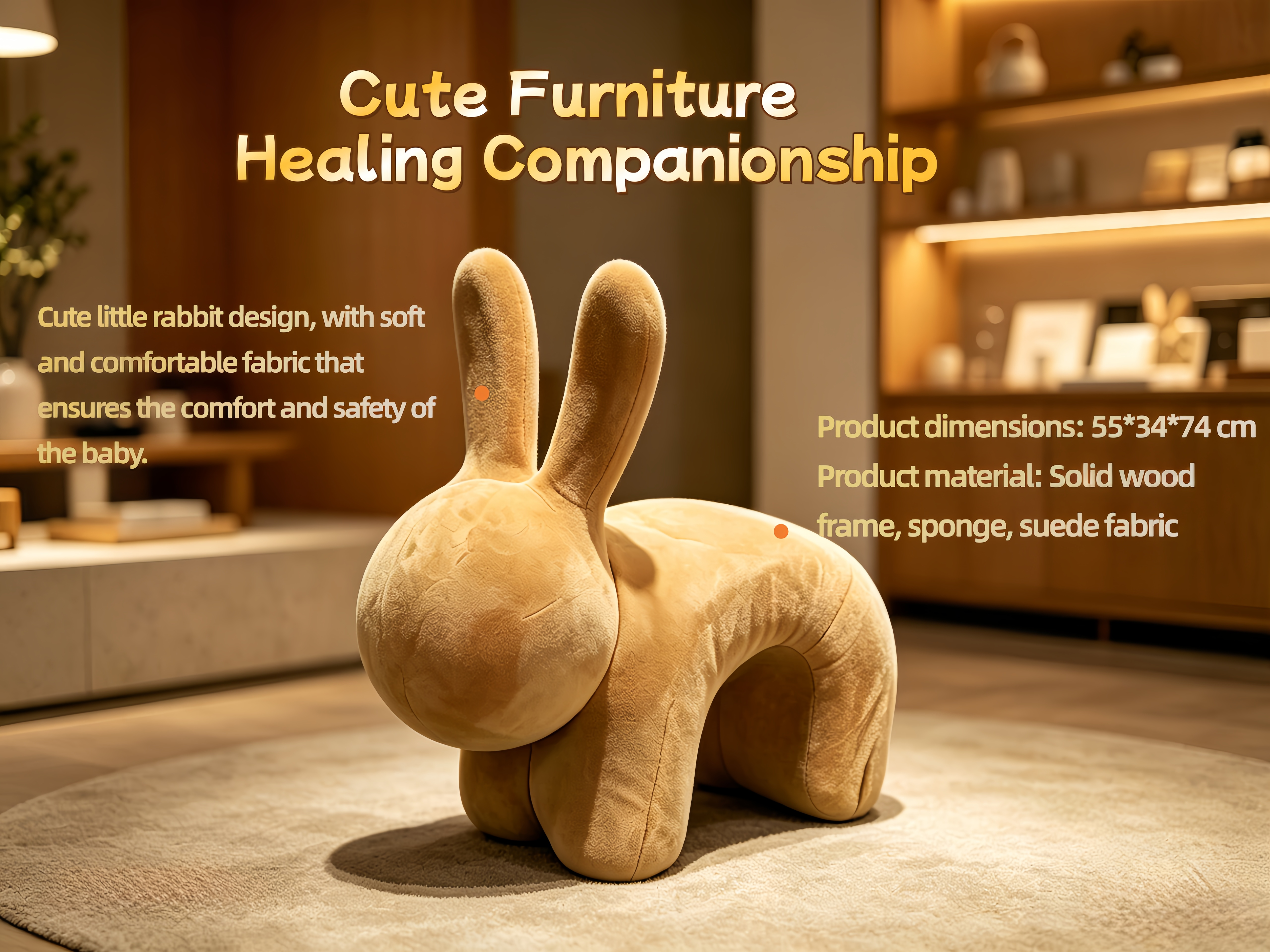 Sheetoo TQ017 Creative Bunny Chair – Soft Multi-Purpose Seat
