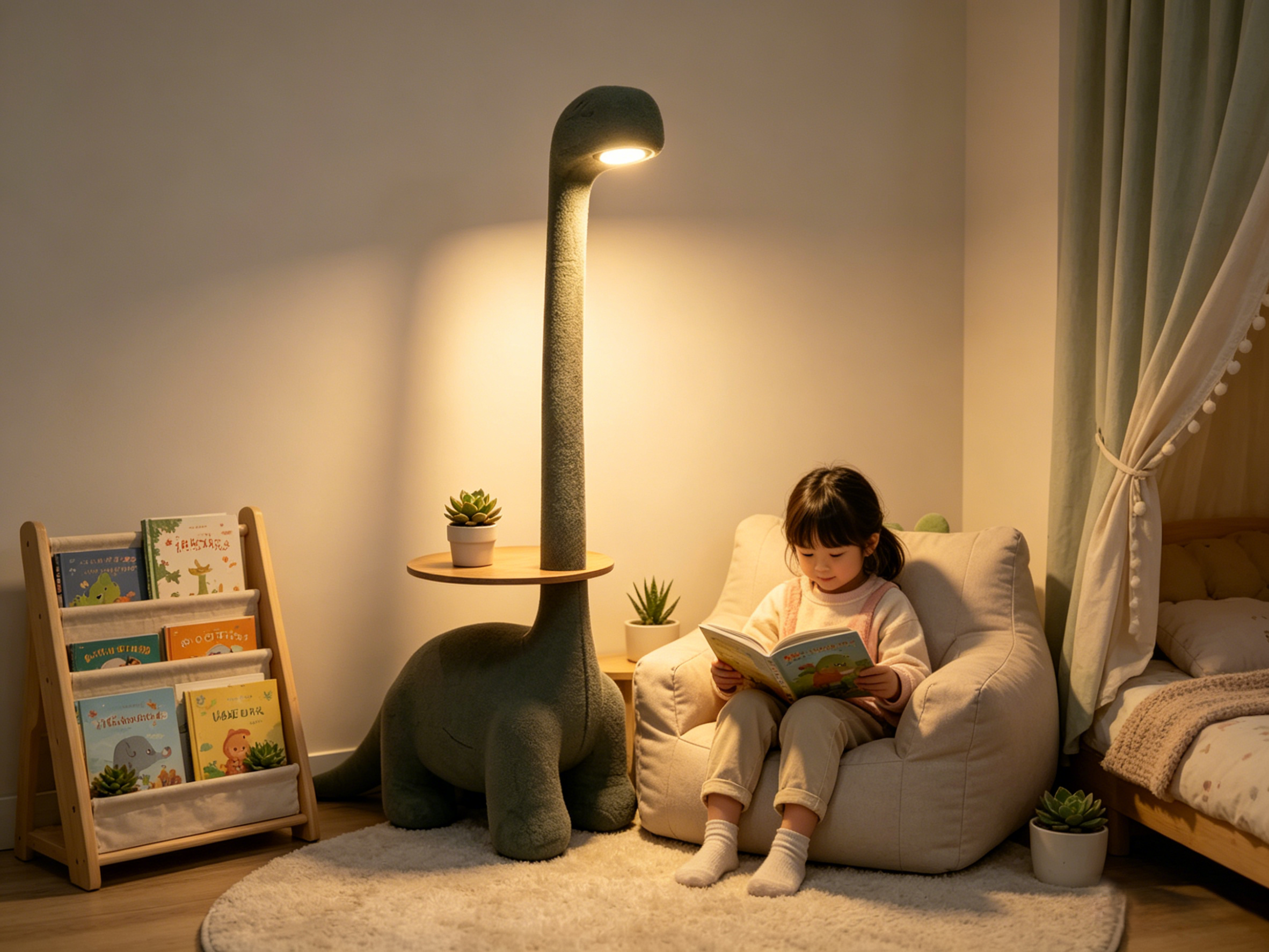 Sheetoo TQ012 Giraffe & Dino LED Night Light – Animal Lamp with Storage Tray