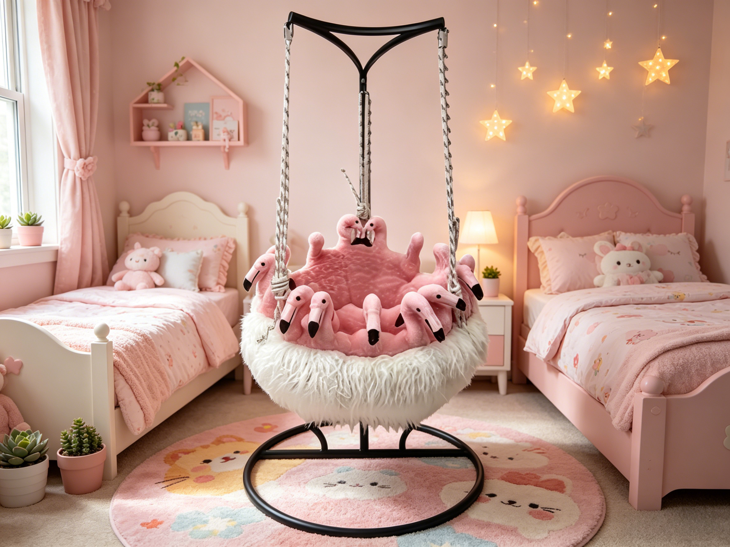 Sheetoo TQ014 Flamingo Hanging Chair – Indoor/Outdoor Swing Hammock