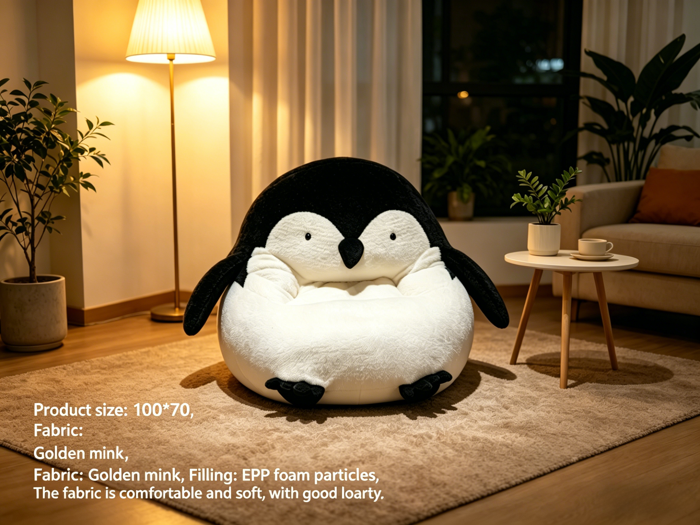 Sheetoo TQ009 Penguin Bean Bag Chair – Cute, Lazy & Soft Sofa for Home