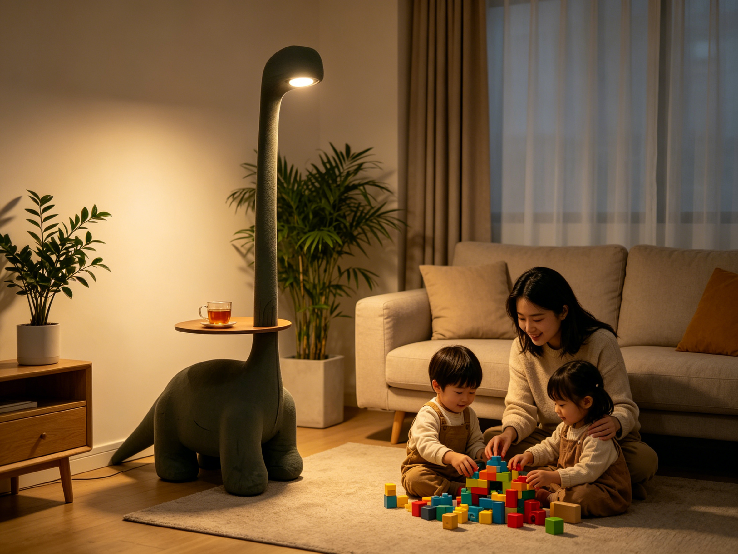 Sheetoo TQ012 Giraffe & Dino LED Night Light – Animal Lamp with Storage Tray