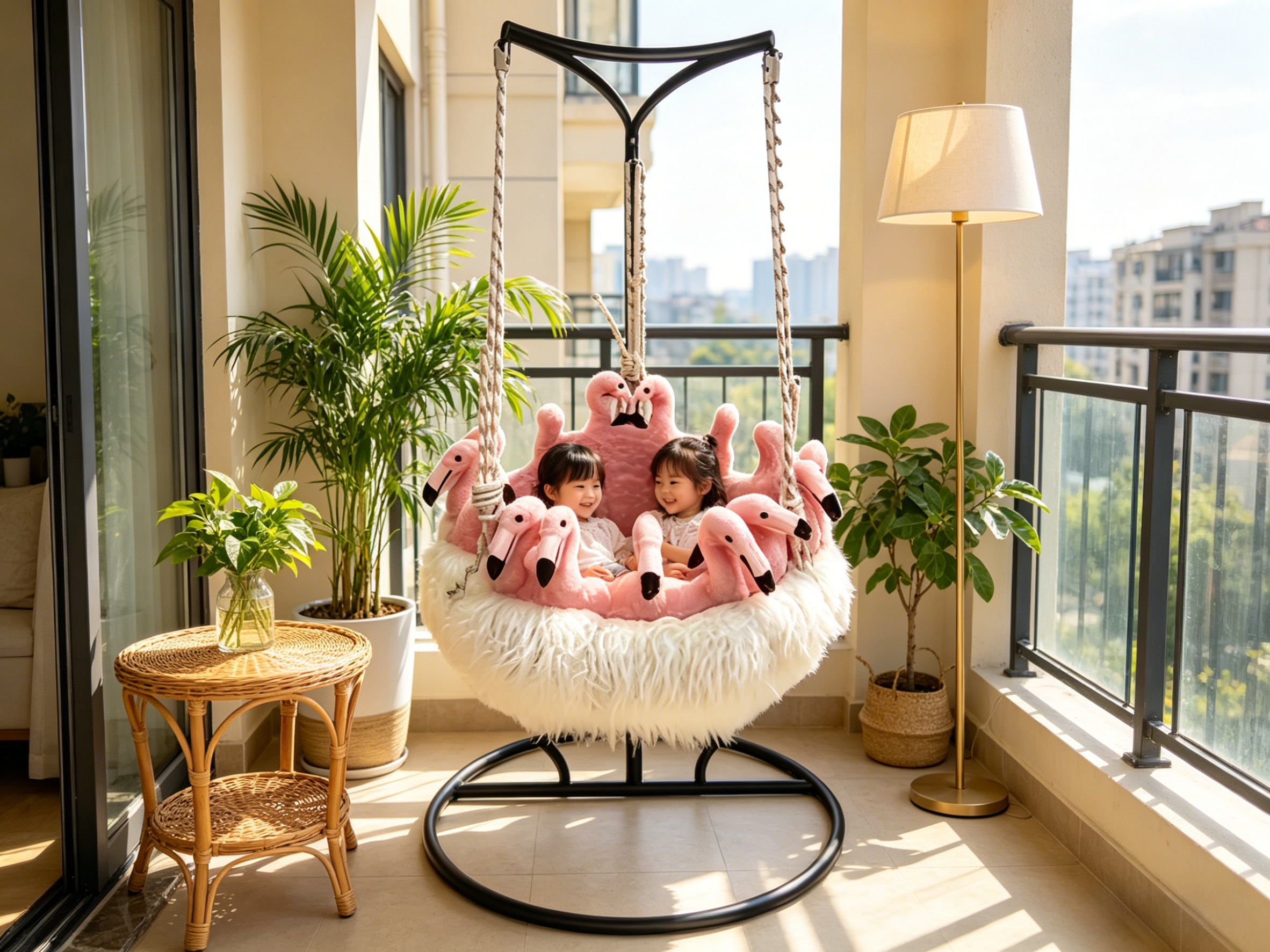 Sheetoo TQ014 Flamingo Hanging Chair – Indoor/Outdoor Swing Hammock