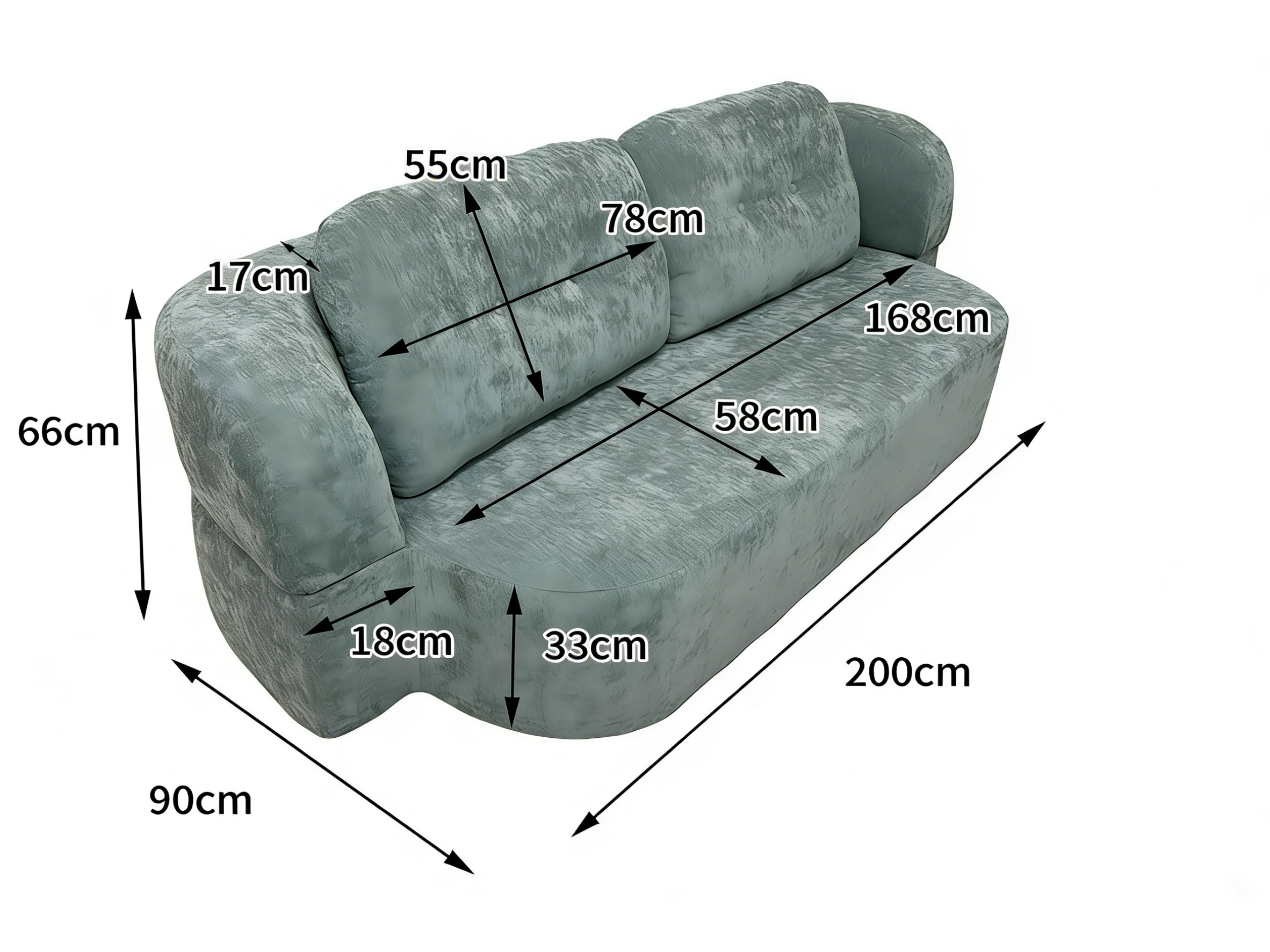 Sheetoo KS019 Sofa Bed – Sofa to Bed, Custom Colors, Roll Pack
