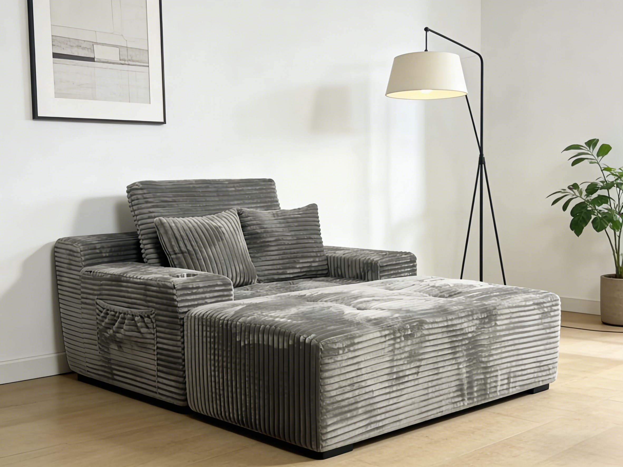 Sheetoo KS114 Sheetoo KS114 Single Sofa + Ottoman – Free Match, Custom, Roll Pack