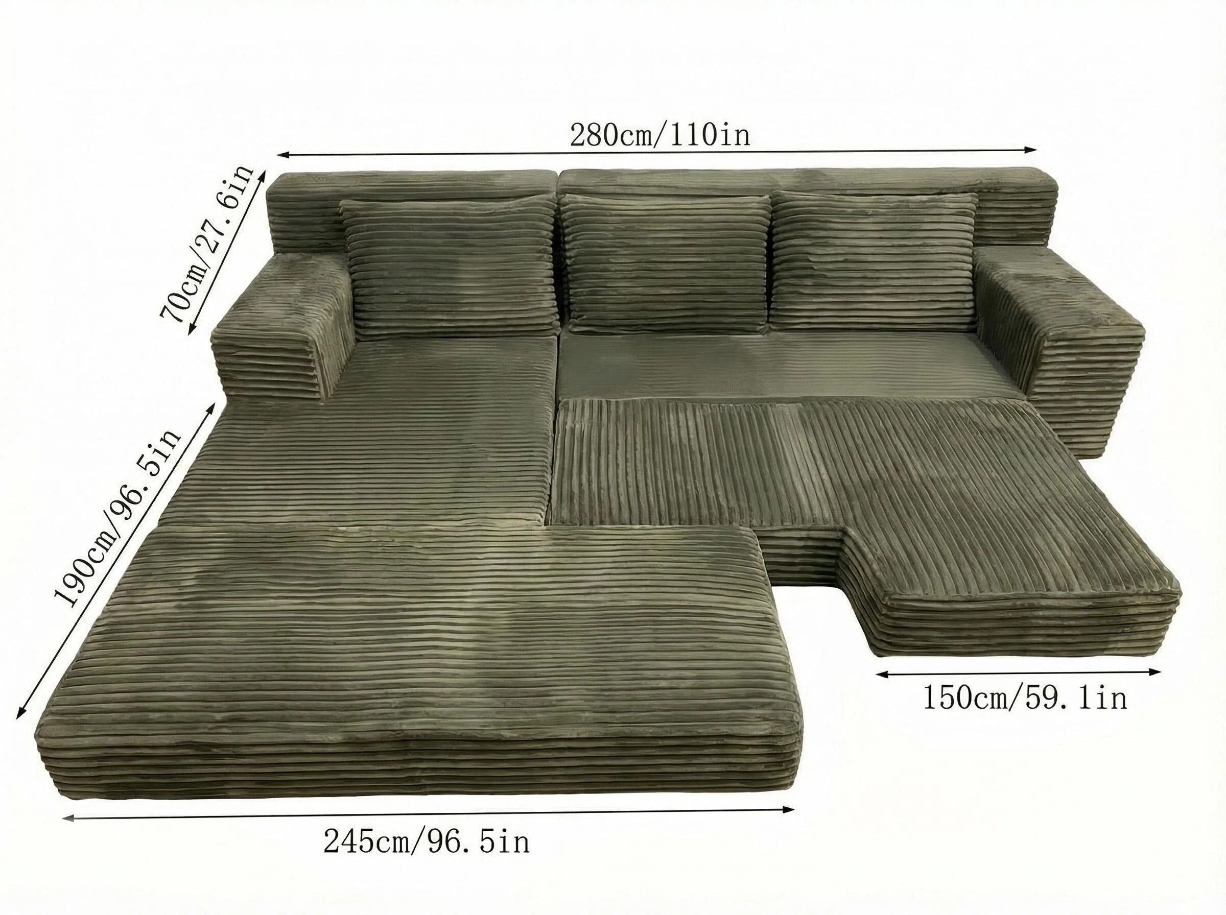 Sheetoo STE-013 Multi-Person Pull-Out Sofa Bed – Durable, Customizable, Roll