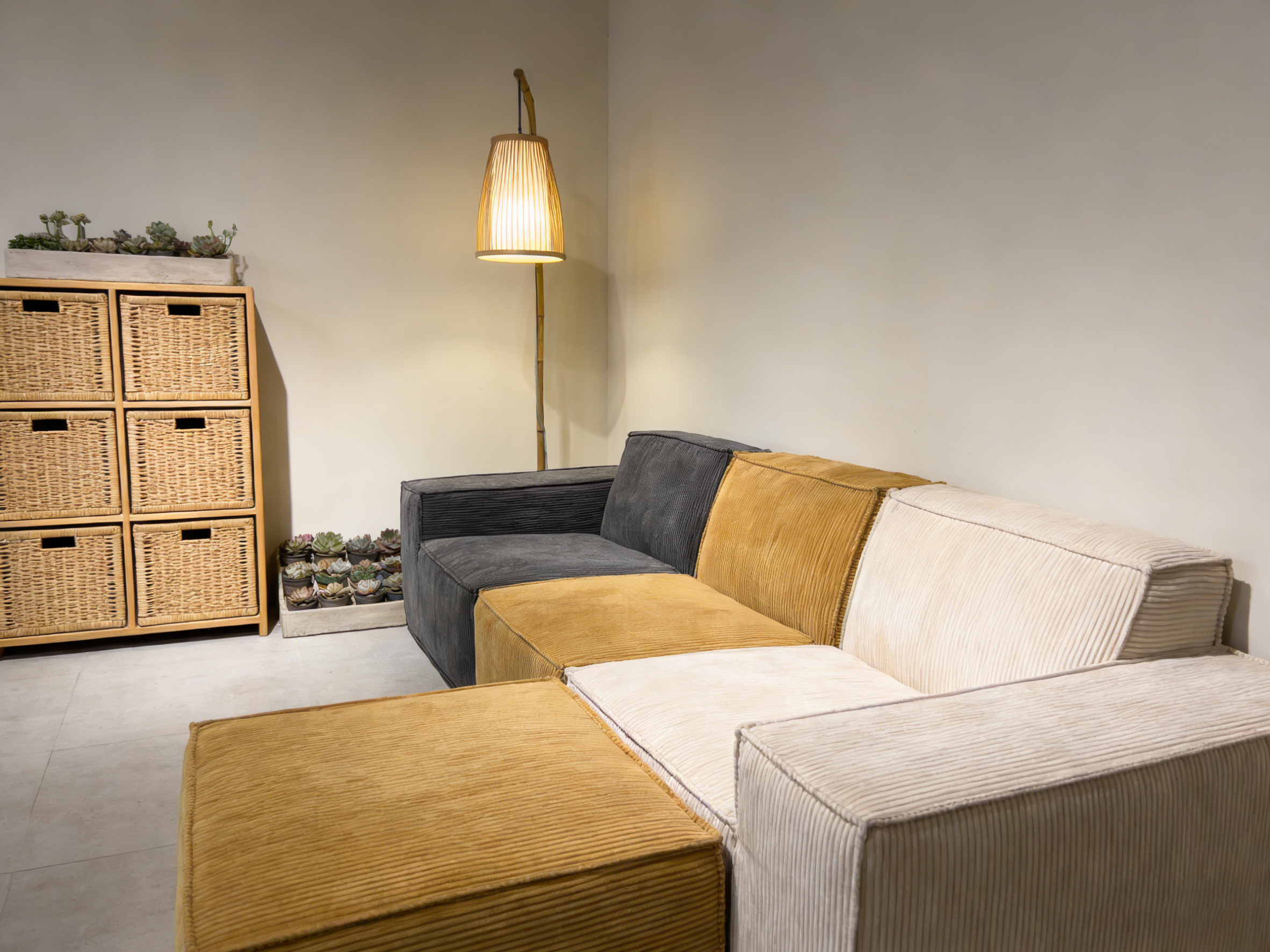 Sheetoo STE-005 Modular Sofa – Free Splicing, Ottoman, Roll Pack for Apartment