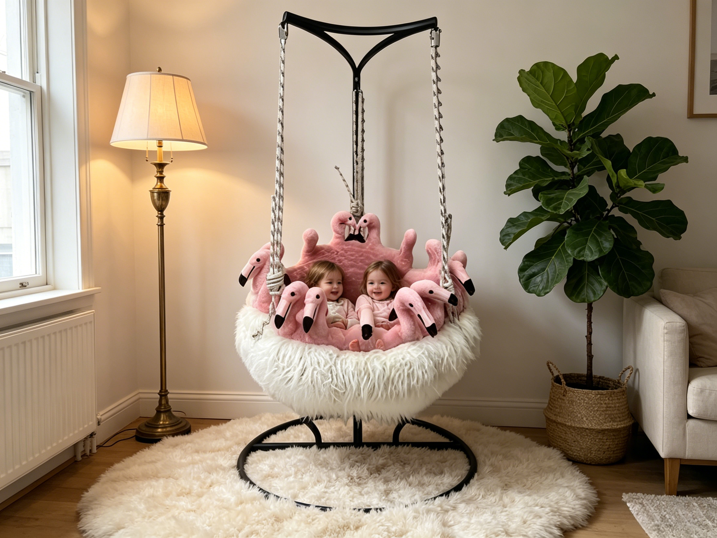 Sheetoo TQ014 Flamingo Hanging Chair – Indoor/Outdoor Swing Hammock
