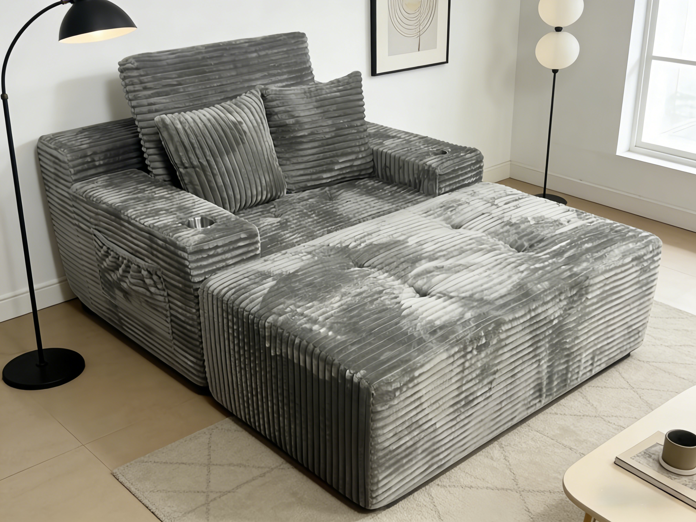 Sheetoo KS114 Single Sofa + Ottoman – Free Match, Custom, Roll Pack