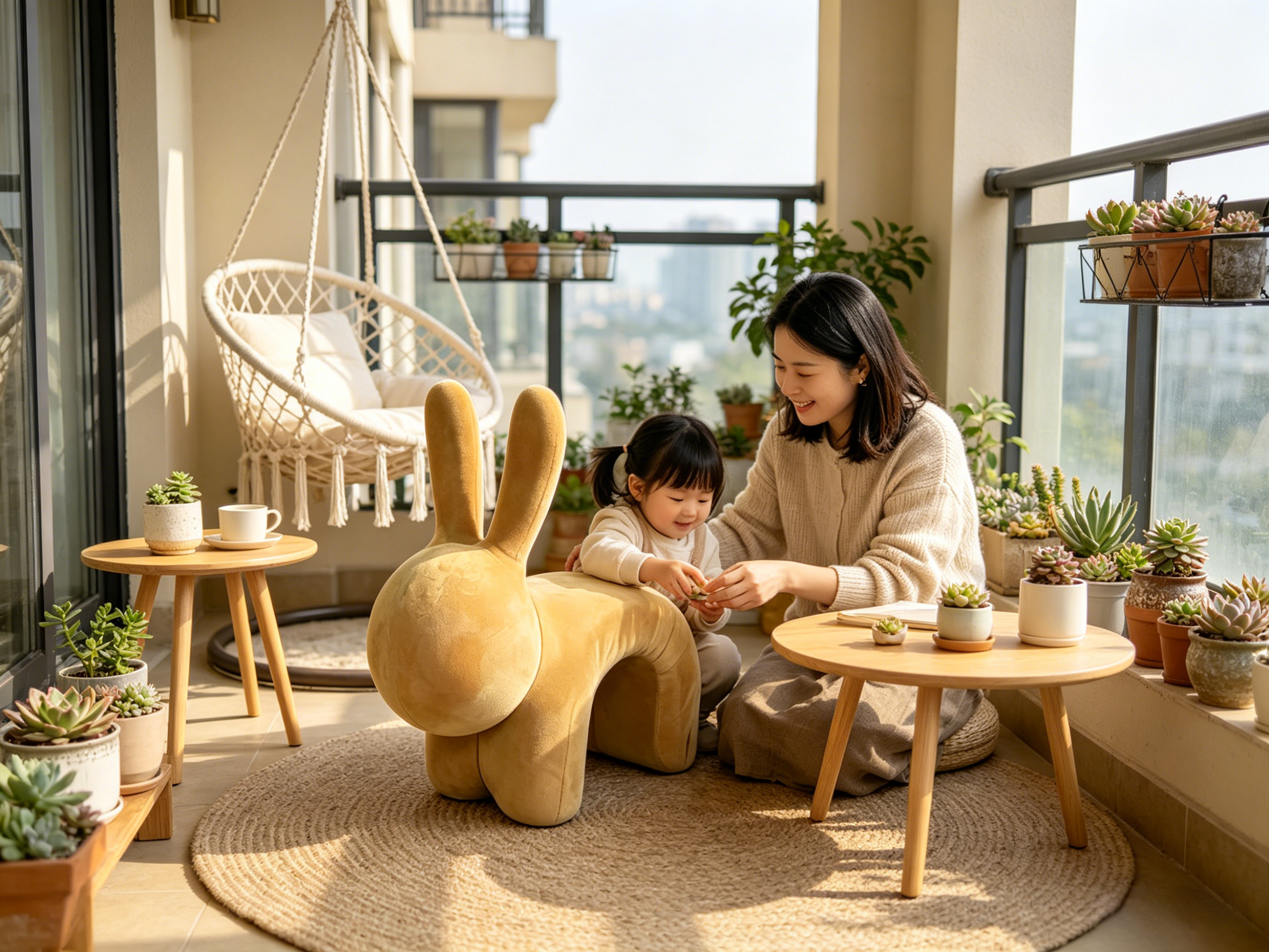 Sheetoo TQ017 Creative Bunny Chair – Soft Multi-Purpose Seat
