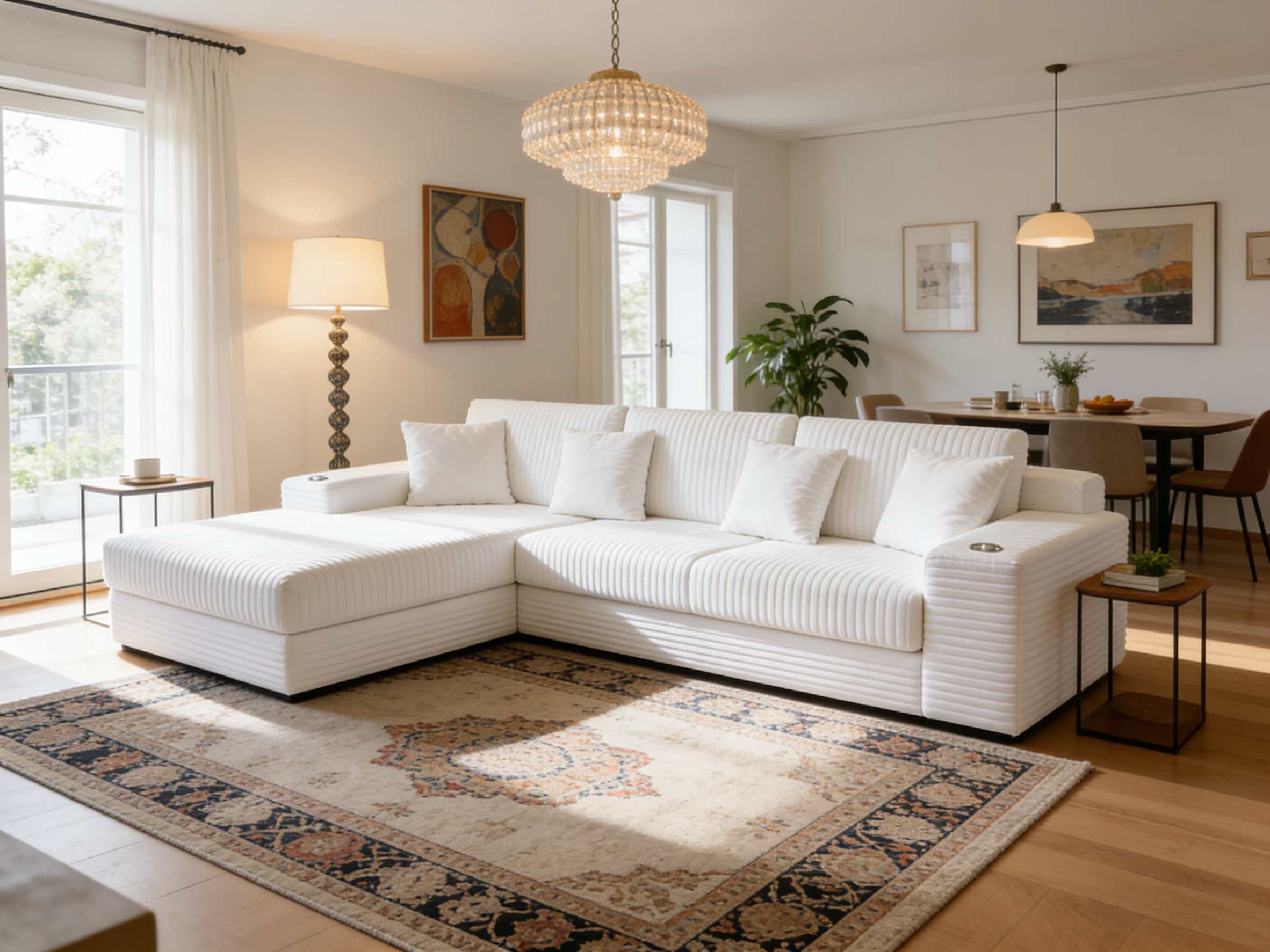 Sheetoo MGB4332-13 Large Modular Sofa – 3-in-1: Sofa, Chaise, Sofa Bed, Custom