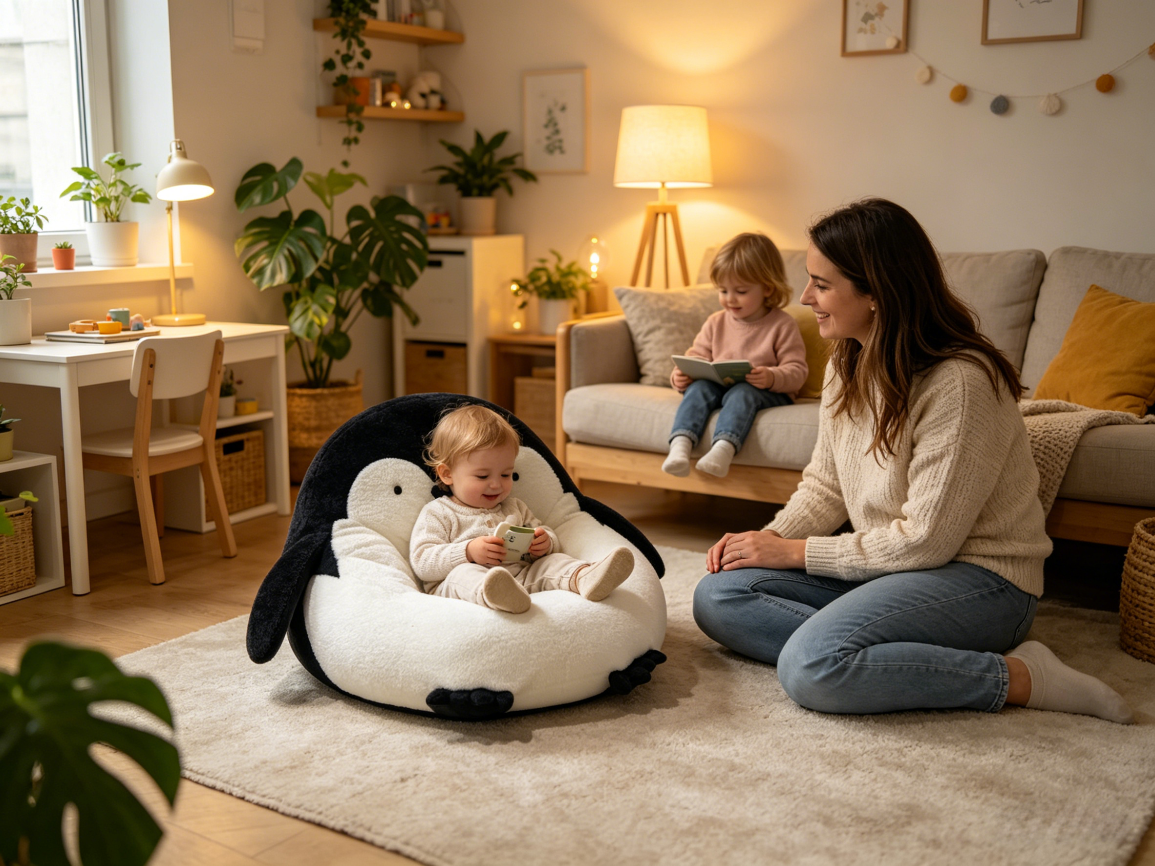 Sheetoo TQ009 Penguin Bean Bag Chair – Cute, Lazy & Soft Sofa for Home