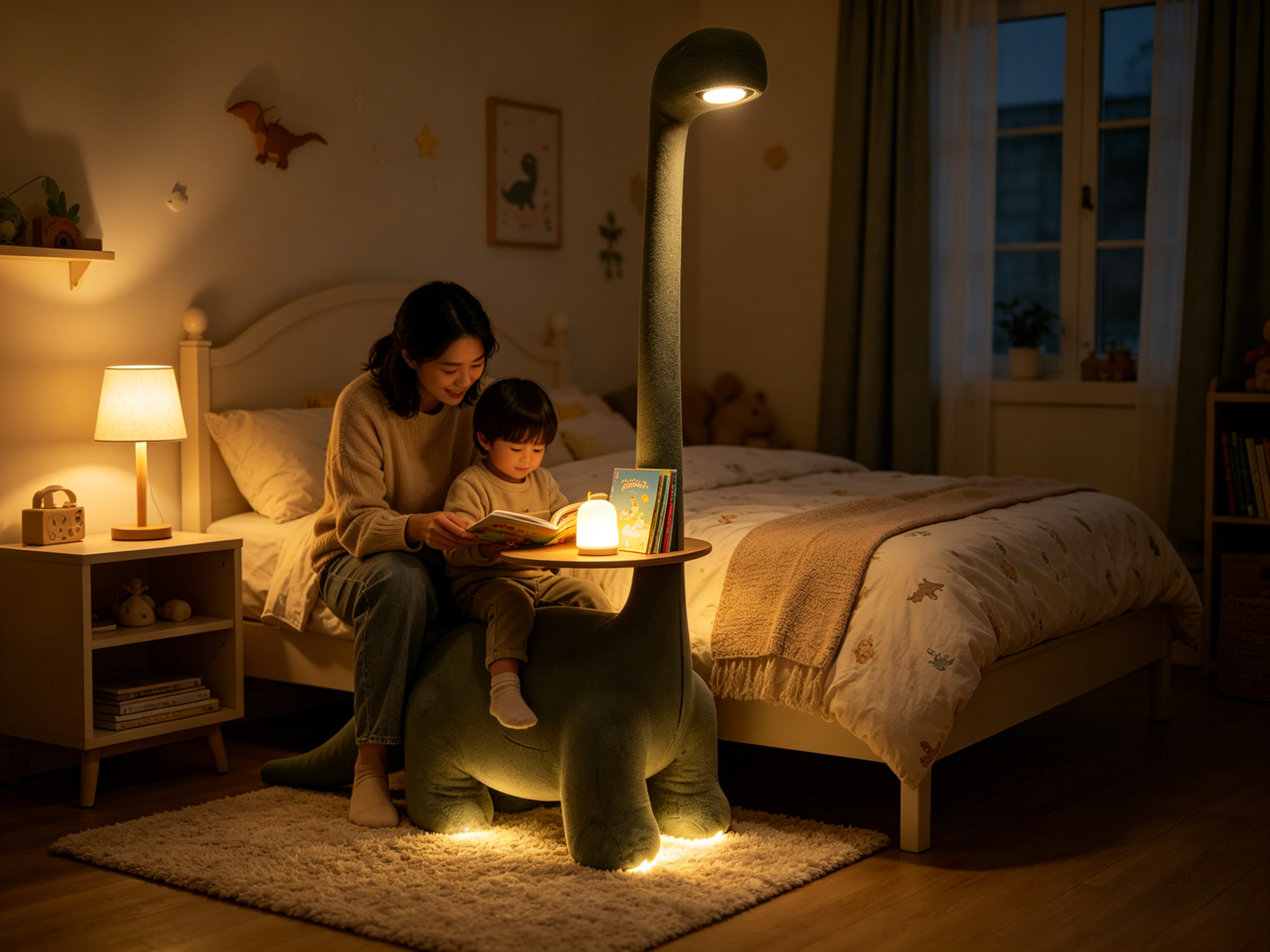 Sheetoo TQ012 Giraffe & Dino LED Night Light – Animal Lamp with Storage Tray