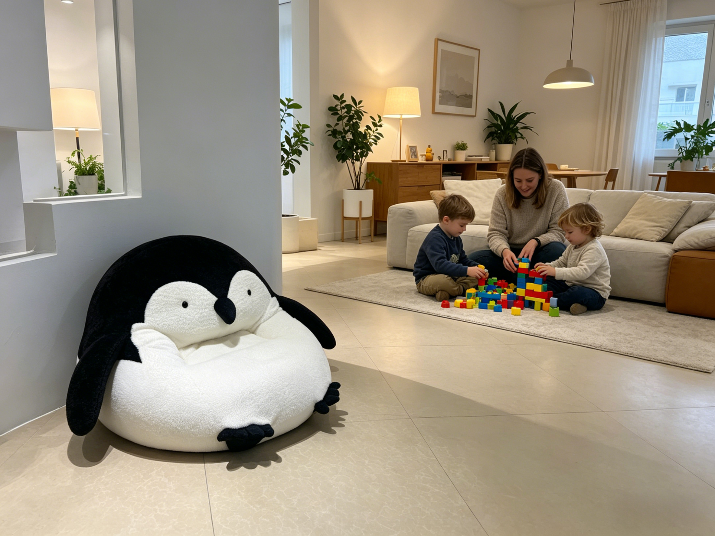 Sheetoo TQ009 Penguin Bean Bag Chair – Cute, Lazy & Soft Sofa for Home
