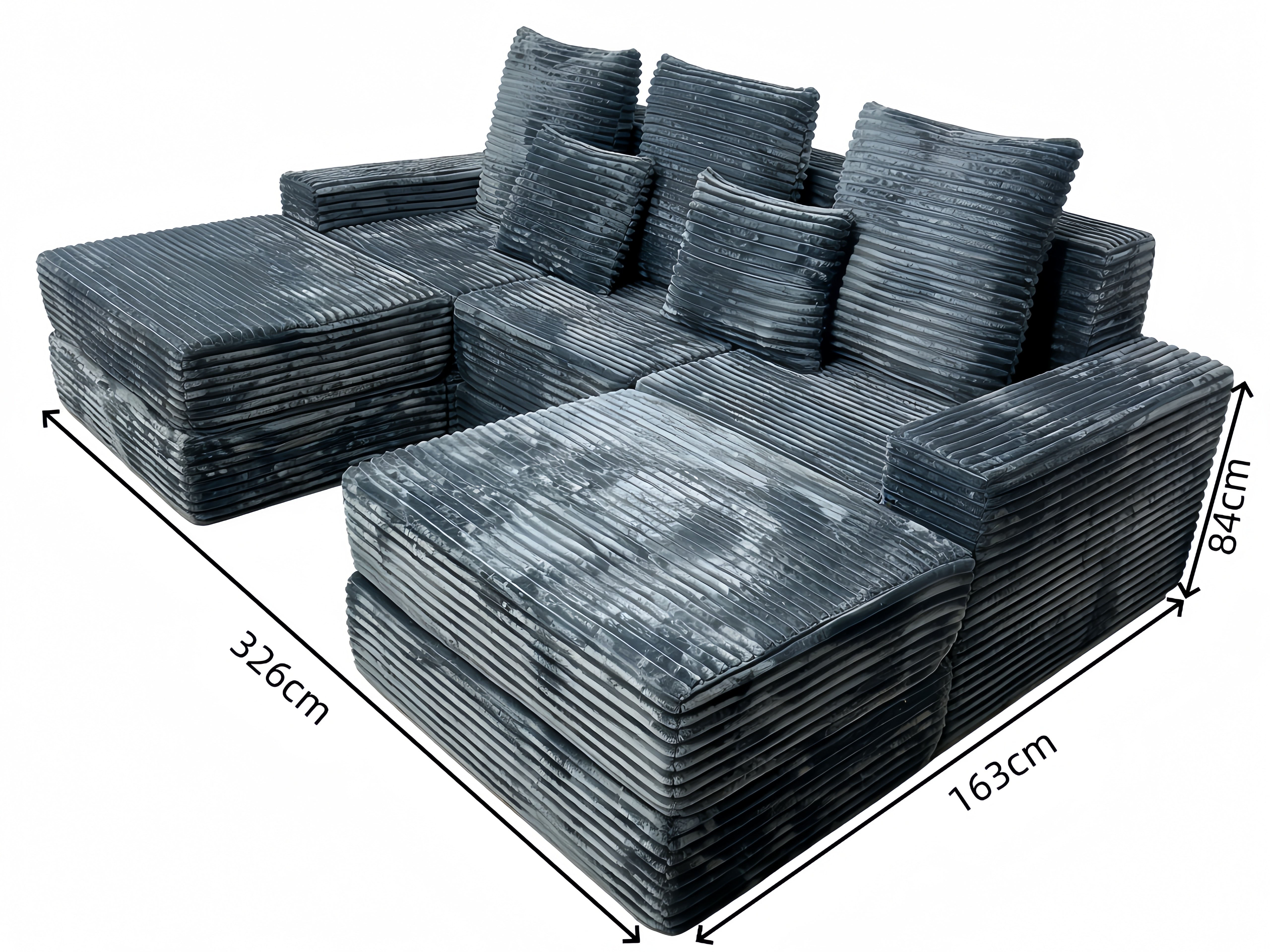 Sheetoo MGB4332-41-4set Sheetoo MGB4332-13 Modular Sofa – L-Shape Chaise, Multi-Person