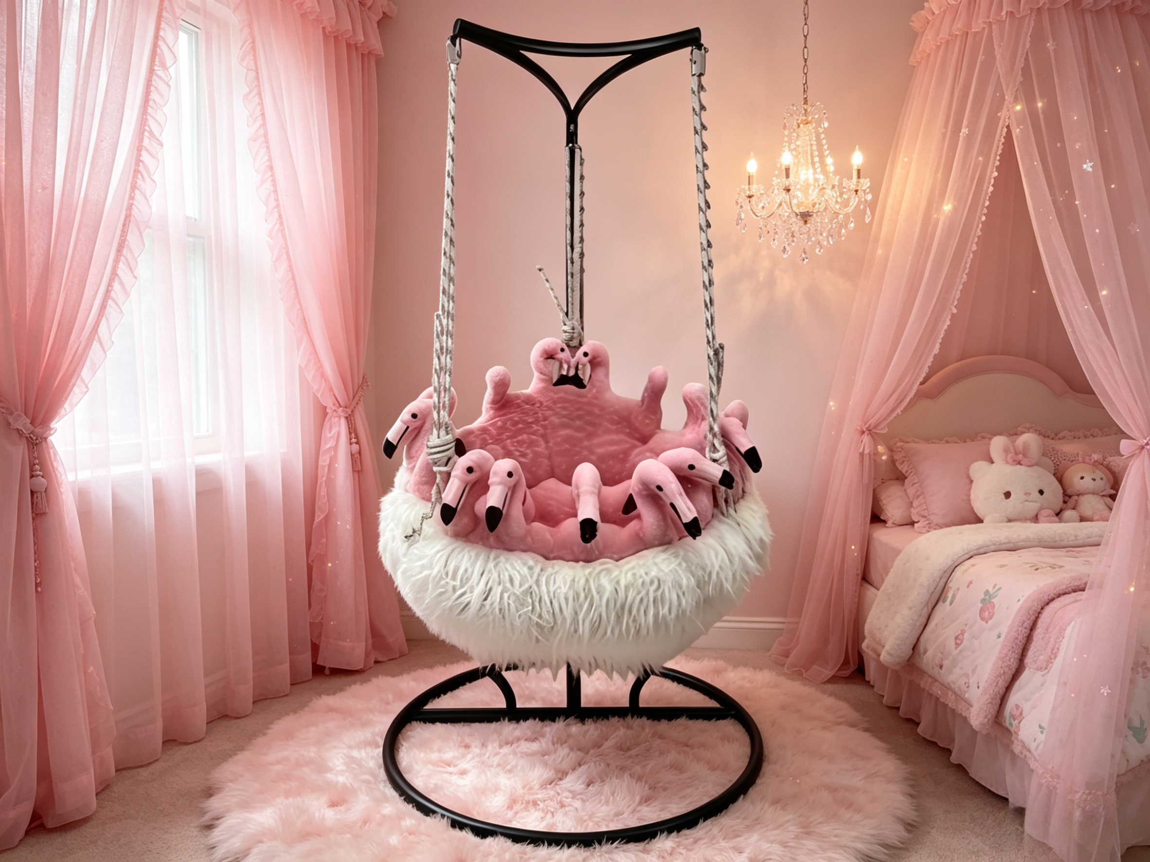 Sheetoo TQ014 Flamingo Hanging Chair – Indoor/Outdoor Swing Hammock