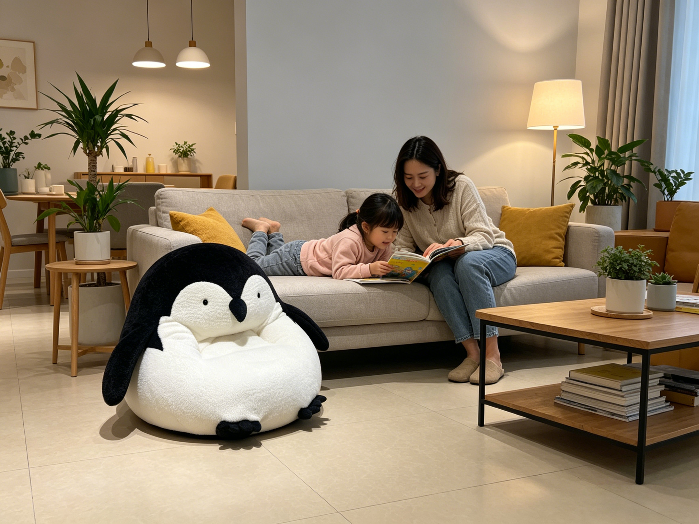 Sheetoo TQ009 Penguin Bean Bag Chair – Cute, Lazy & Soft Sofa for Home