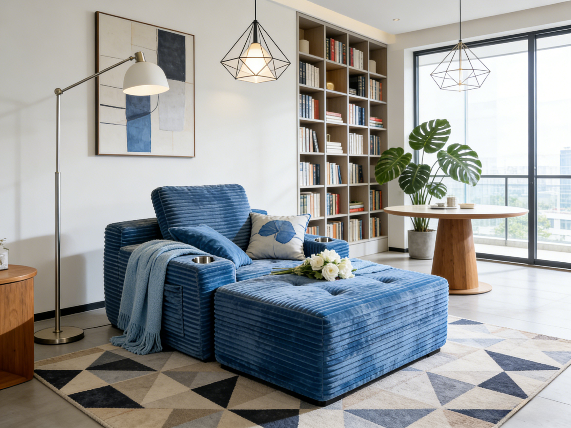 Sheetoo MGKS114 Modular Single Sofa with Ottoman – Extendable, Sit & Lie, Roll