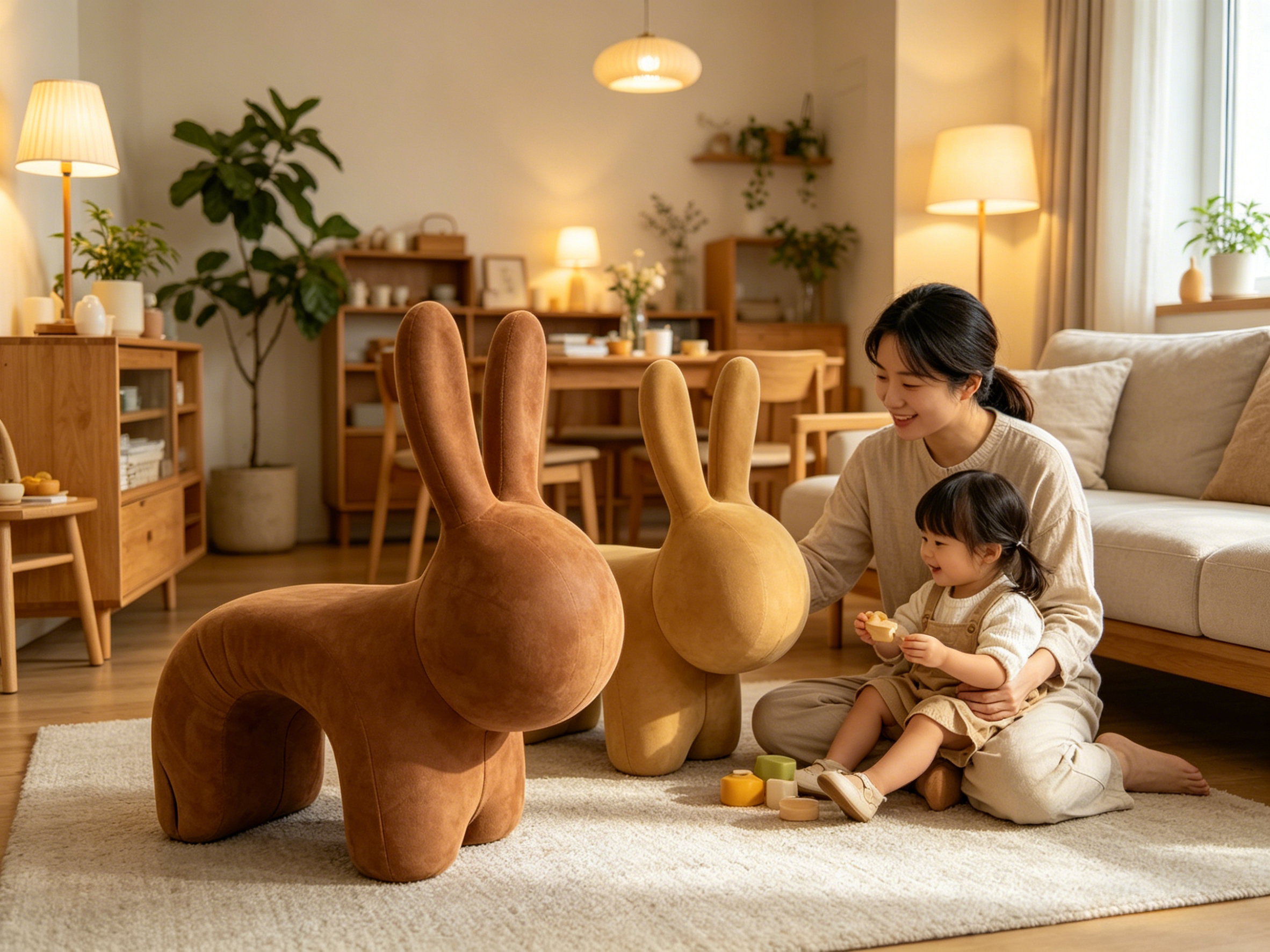 Sheetoo TQ017 Creative Bunny Chair – Soft Multi-Purpose Seat