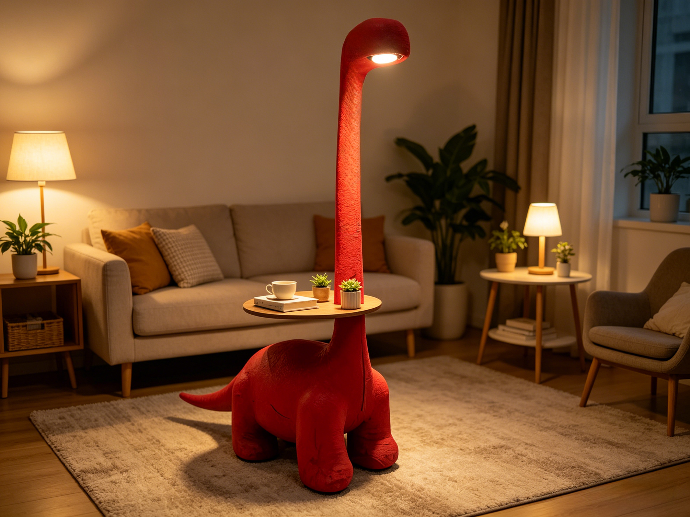 Sheetoo TQ012 Giraffe & Dino LED Night Light – Animal Lamp with Storage Tray