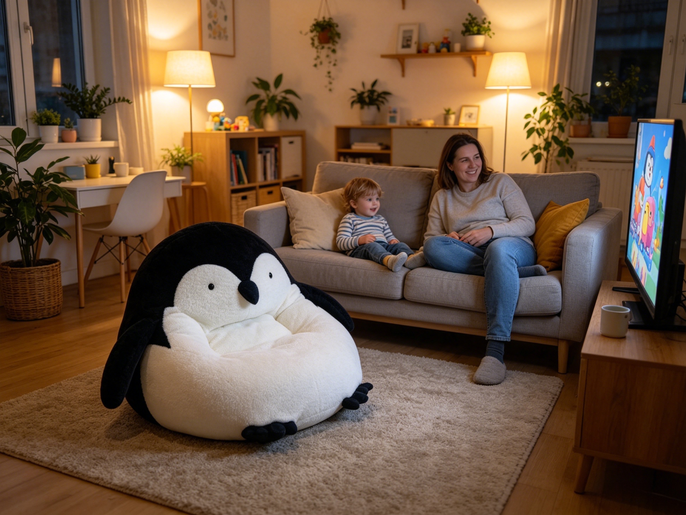 Sheetoo TQ009 Penguin Bean Bag Chair – Cute, Lazy & Soft Sofa for Home