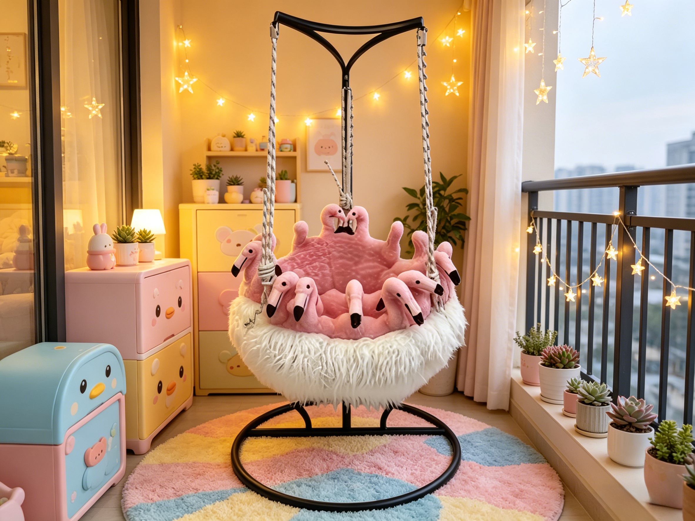 Sheetoo TQ014 Flamingo Hanging Chair – Indoor/Outdoor Swing Hammock