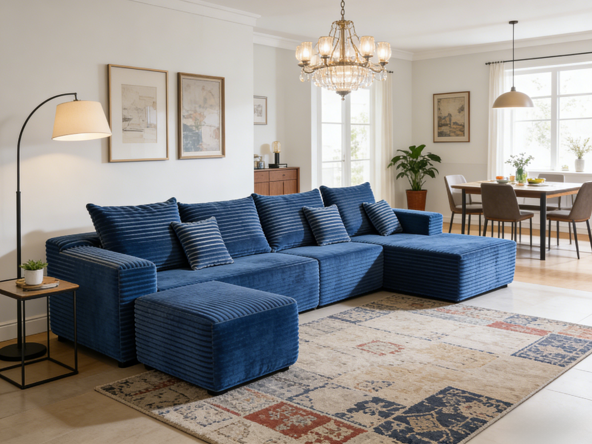 Sheetoo MGB4332-41-3set Modular 3-Piece Sofa – Extendable Chaise, Custom, Roll Pack