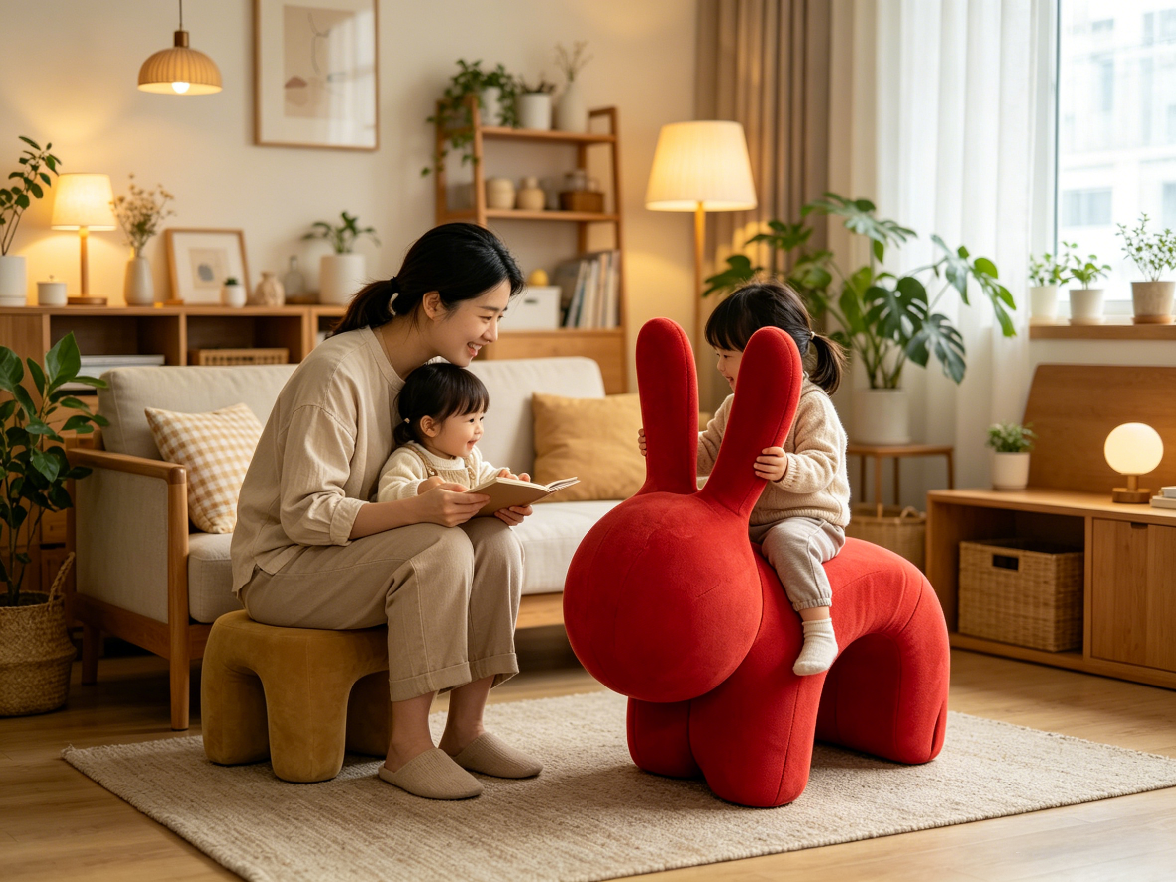 Sheetoo TQ017 Creative Bunny Chair – Soft Multi-Purpose Seat
