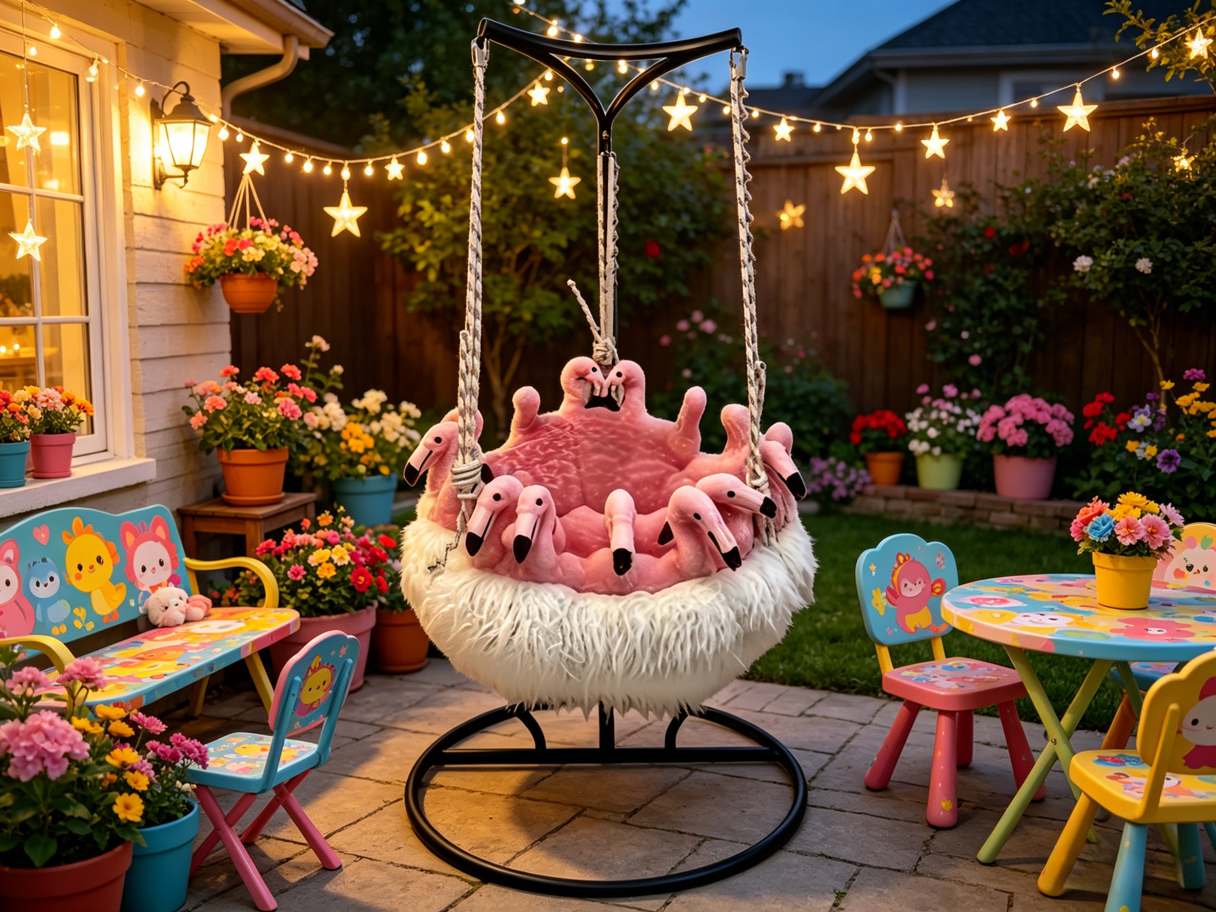 Sheetoo TQ014 Flamingo Hanging Chair – Indoor/Outdoor Swing Hammock