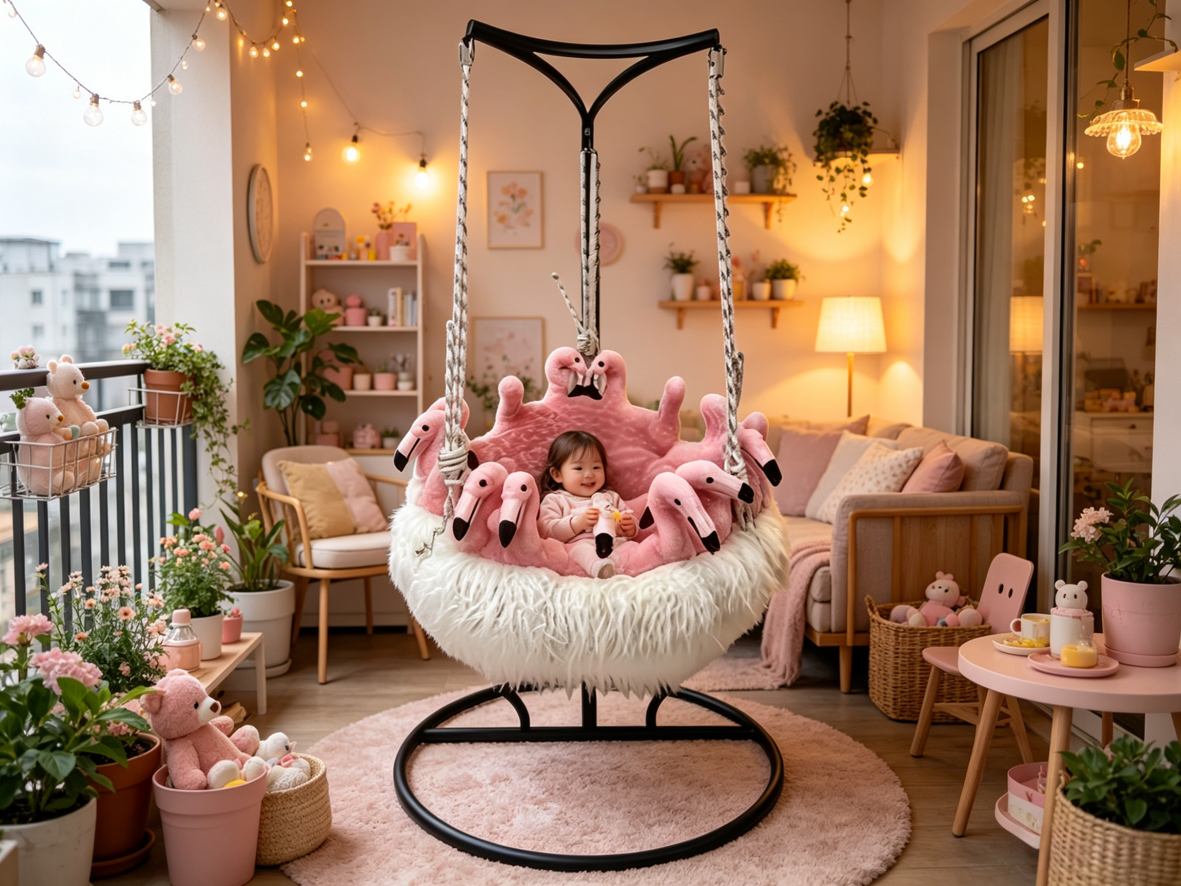 Sheetoo TQ014 Flamingo Hanging Chair – Indoor/Outdoor Swing Hammock