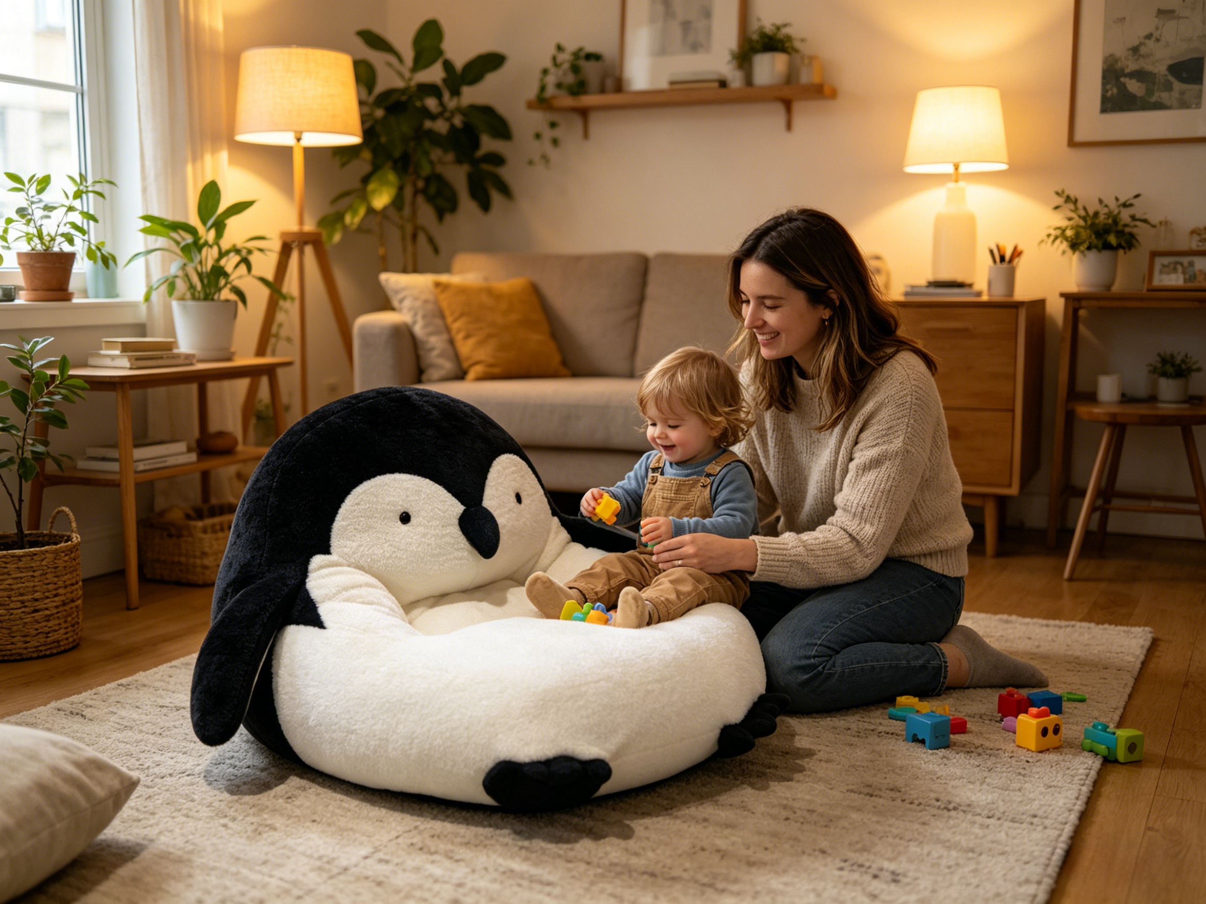 Sheetoo TQ009 Penguin Bean Bag Chair – Cute, Lazy & Soft Sofa for Home