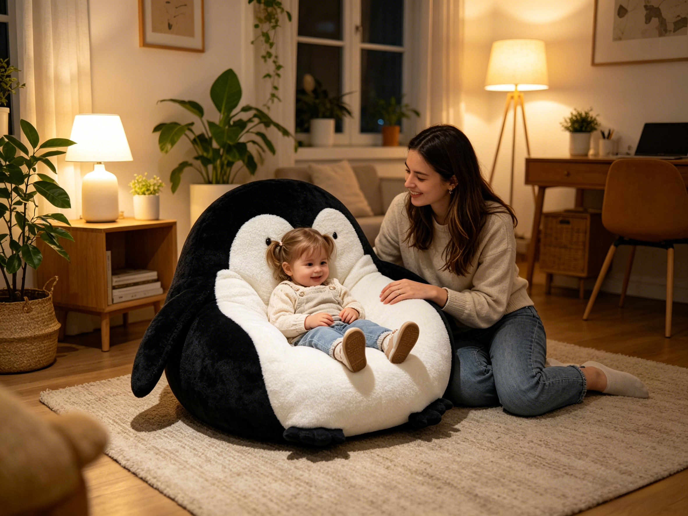 Sheetoo TQ009 Penguin Bean Bag Chair – Cute, Lazy & Soft Sofa for Home