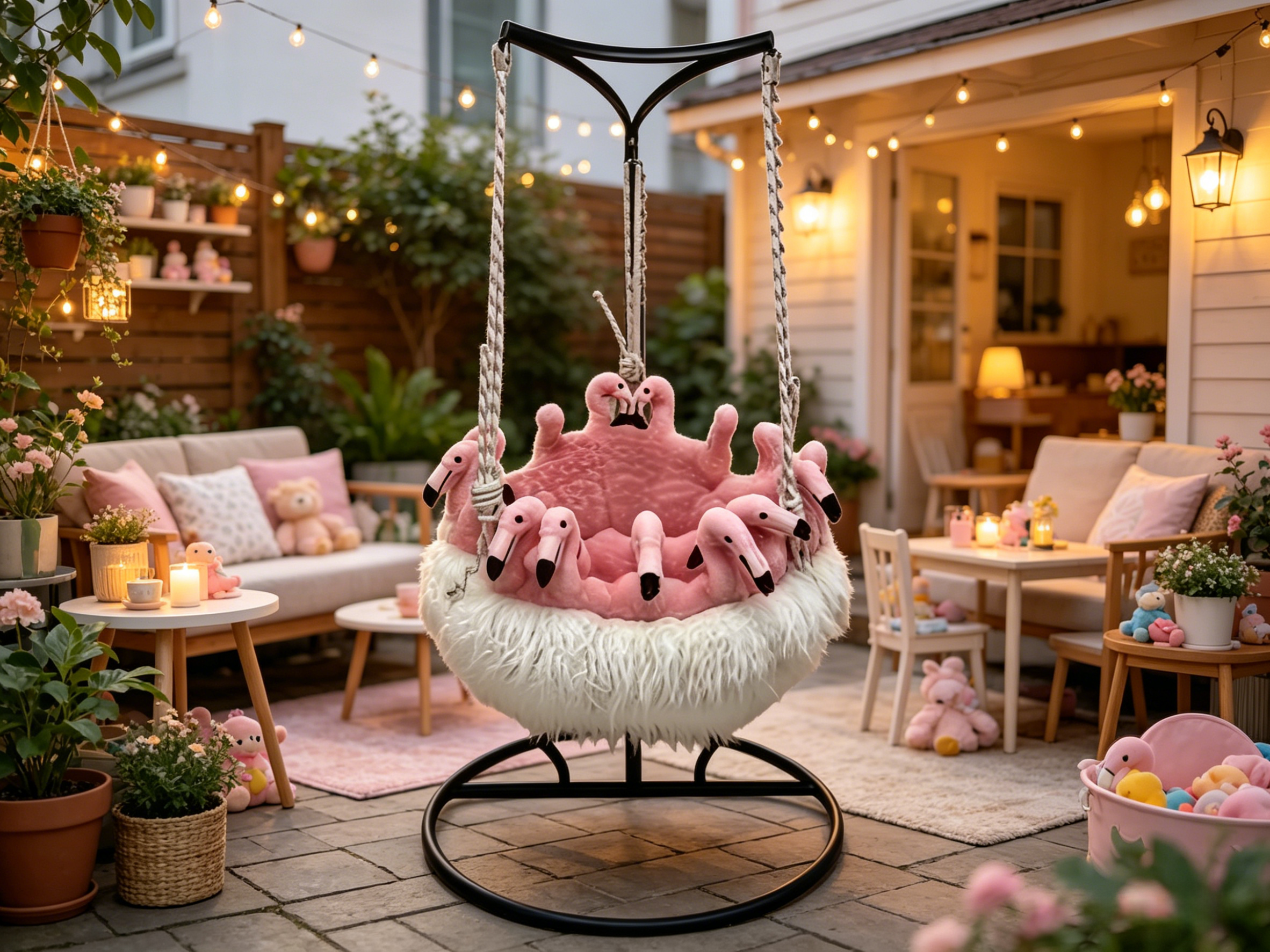 Sheetoo TQ014 Flamingo Hanging Chair – Indoor/Outdoor Swing Hammock