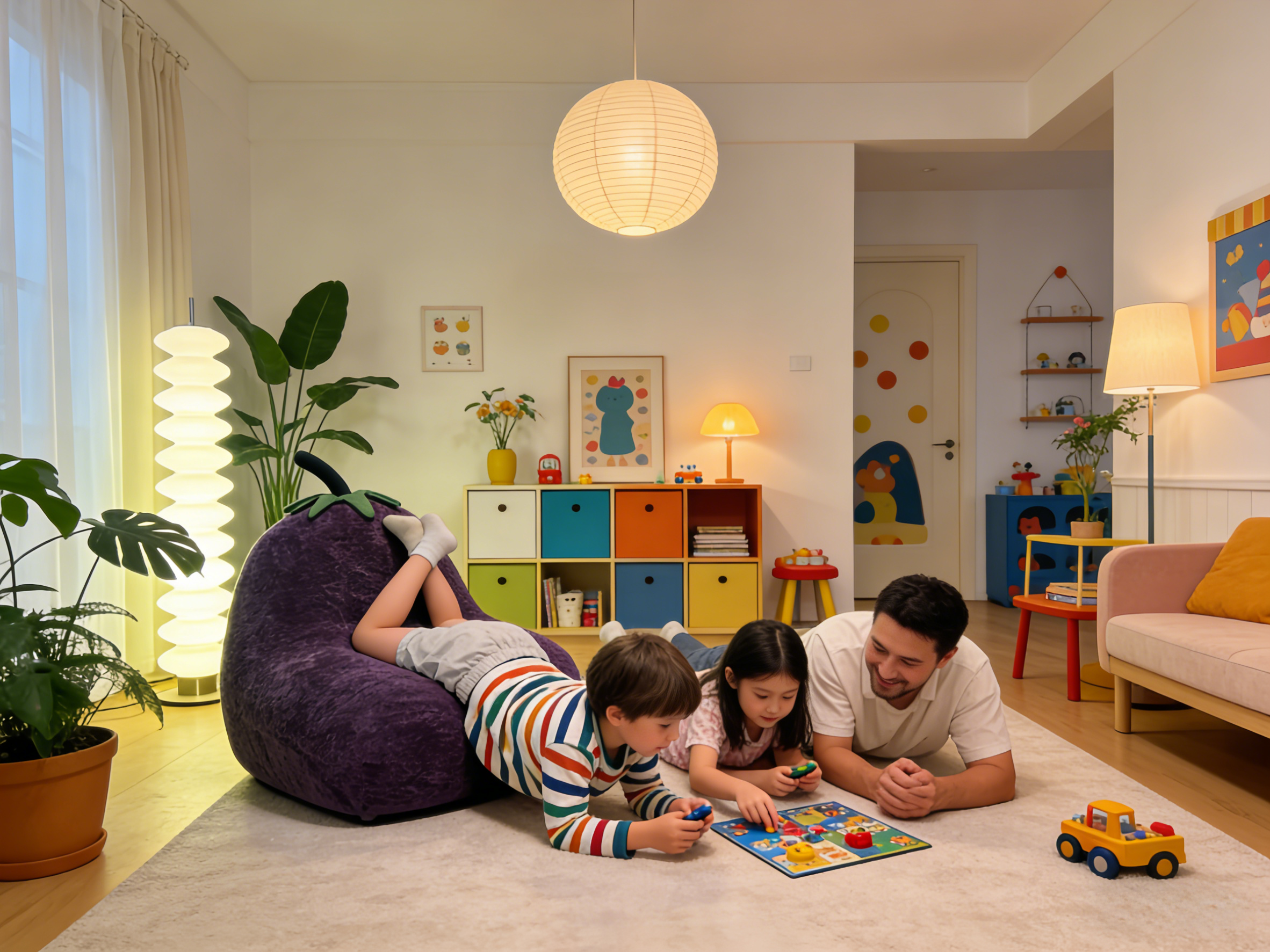 Sheetoo TQ004 Eggplant Shape Single Sofa – Cute, Soft & Family-Friendly