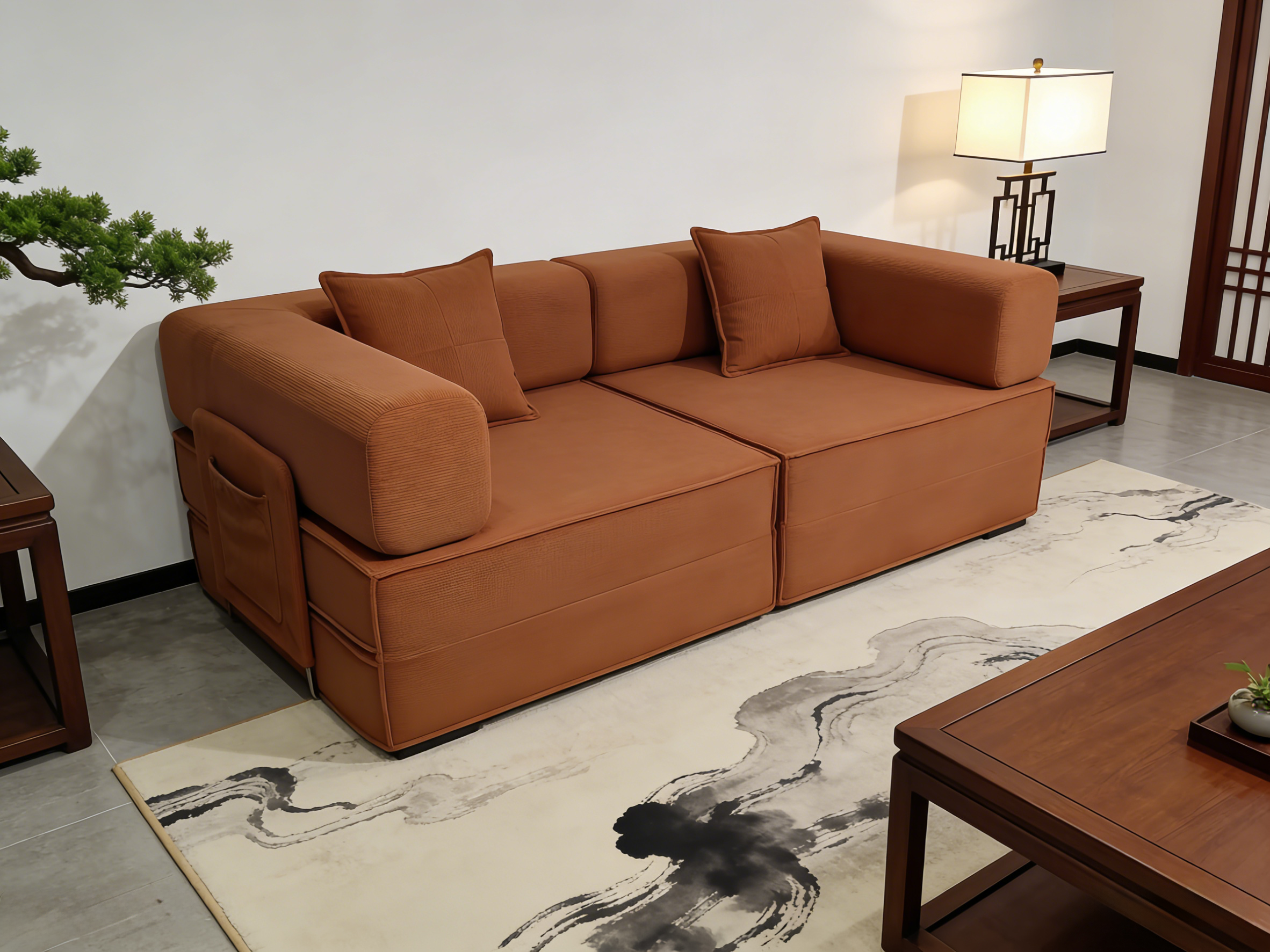 Sheetoo STE-014 （A）Modular Sofa Bed for 2 – Sofa & Bed, Customizable