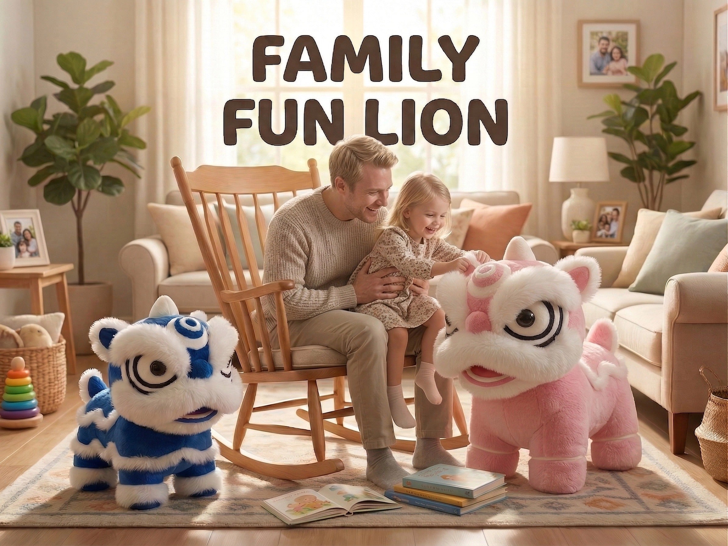 Sheetoo TQ001 Multi-Function Lion Chair – 2-in-1 Ride & Sit, Cute & Soft