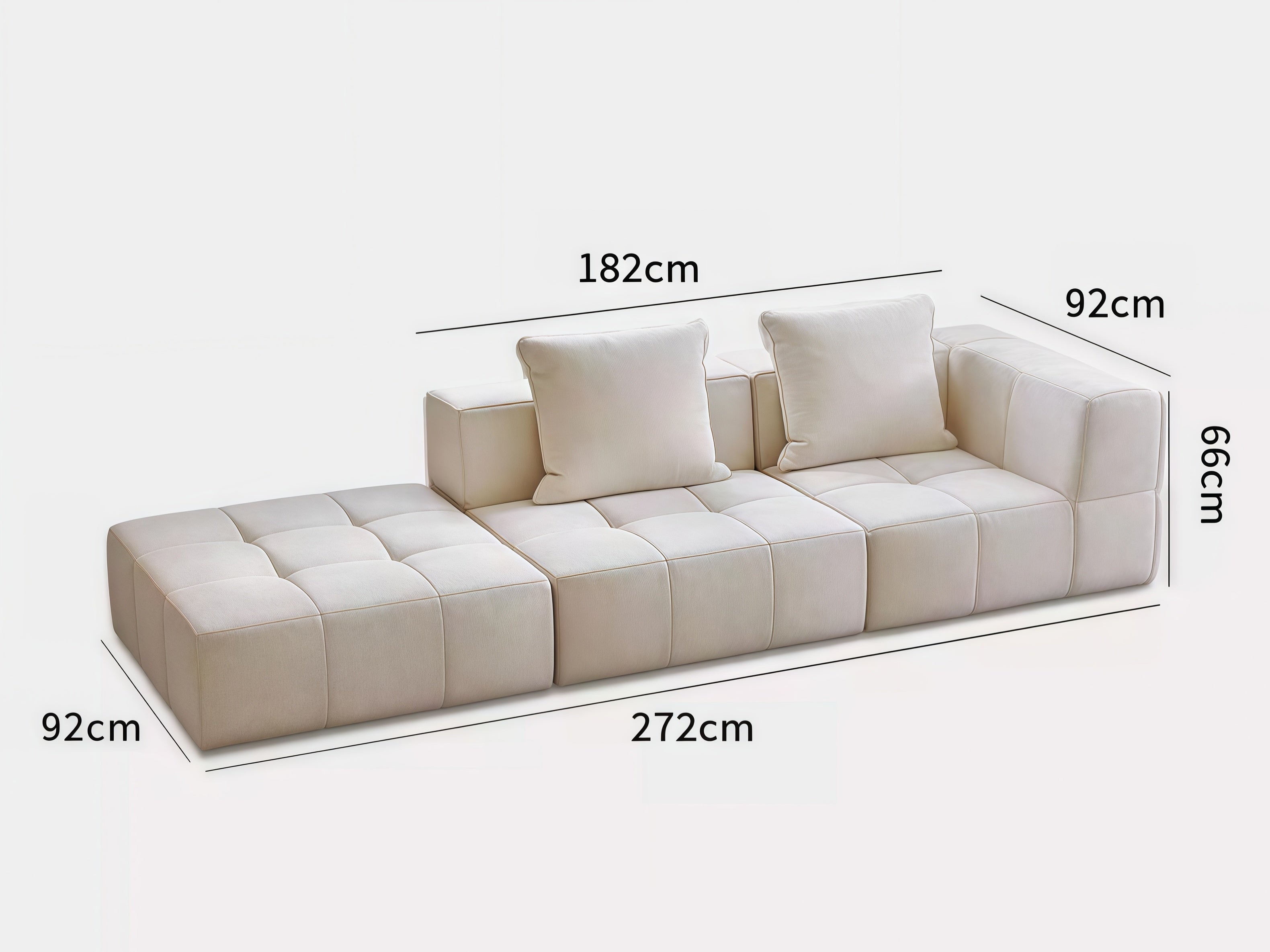 Sheetoo STE-001 3+ Person Sofa – Custom Size & Color, Modern Fabric, Roll
