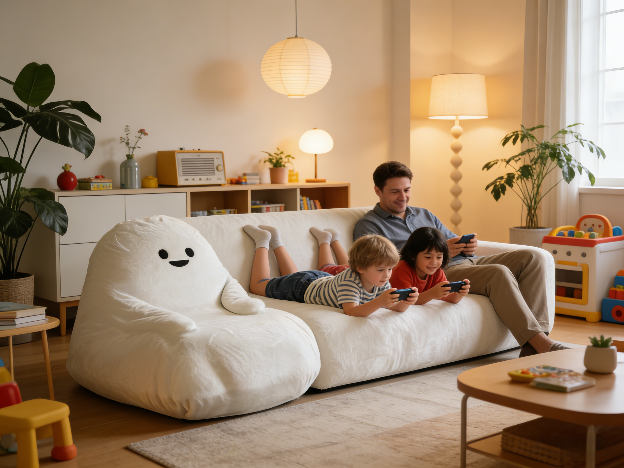 Sheetoo TQ003 Cute Ghost Sofa Chair – Plush & Family-Friendly for Home