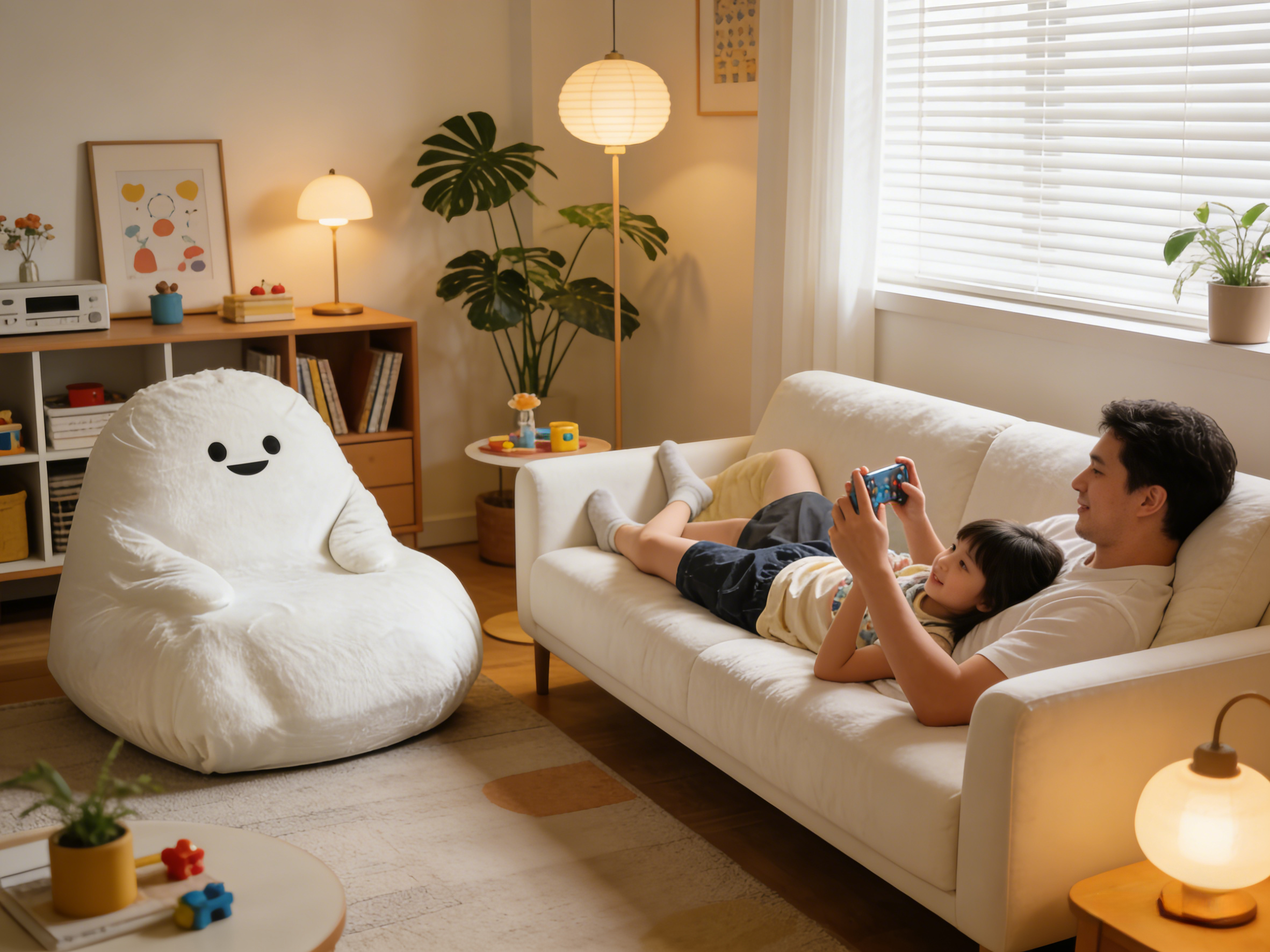 Sheetoo TQ003 Cute Ghost Sofa Chair – Plush & Family-Friendly for Home
