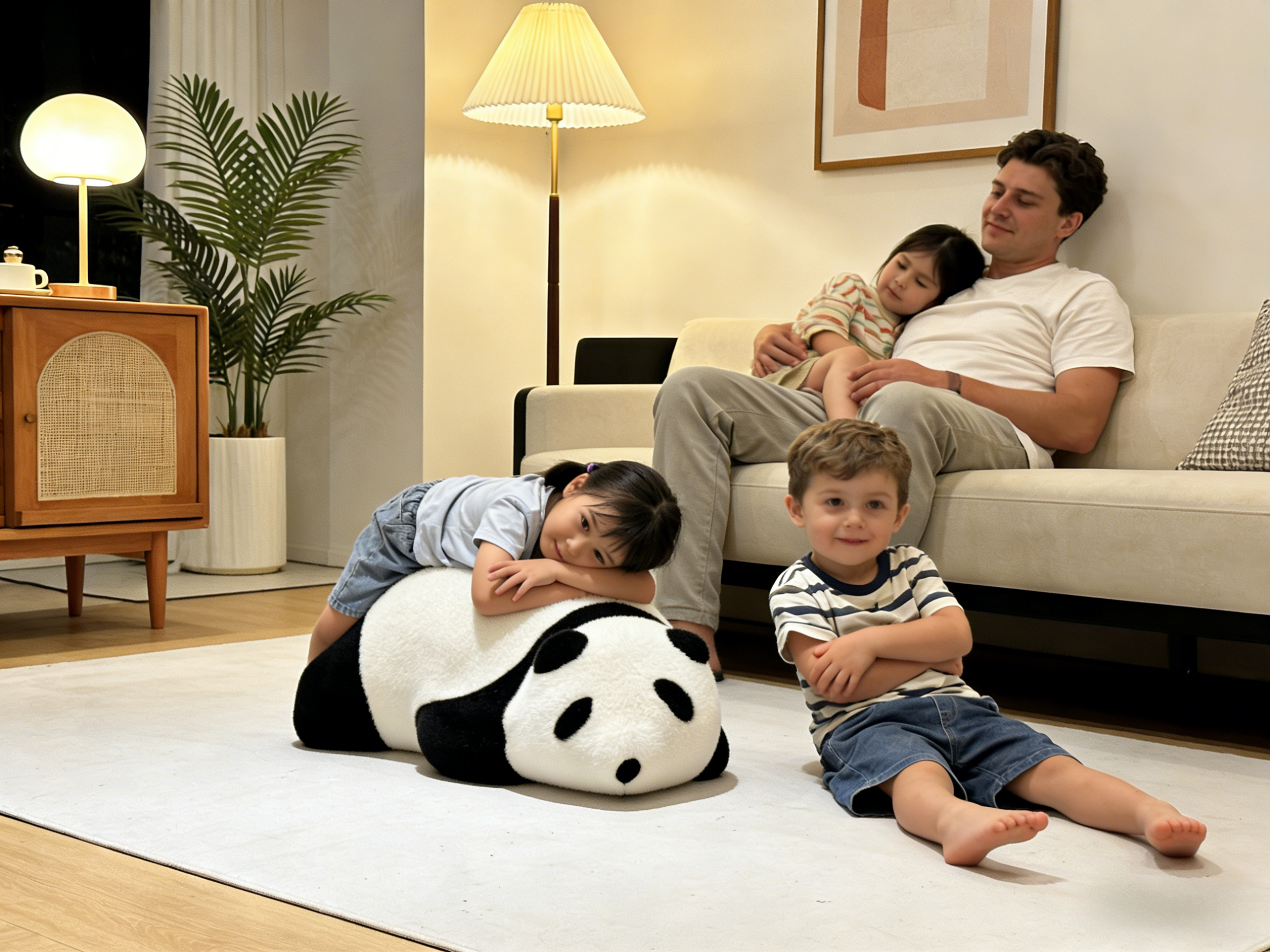 Sheetoo TQ005 Panda Plop Sofa – Cute Lying Panda Shape, Soft & Family-Friendly