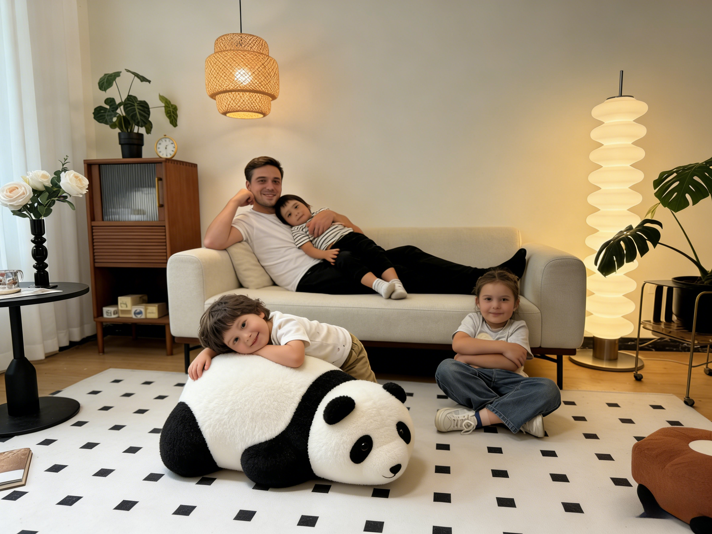 Sheetoo TQ005 Panda Plop Sofa – Cute Lying Panda Shape, Soft & Family-Friendly