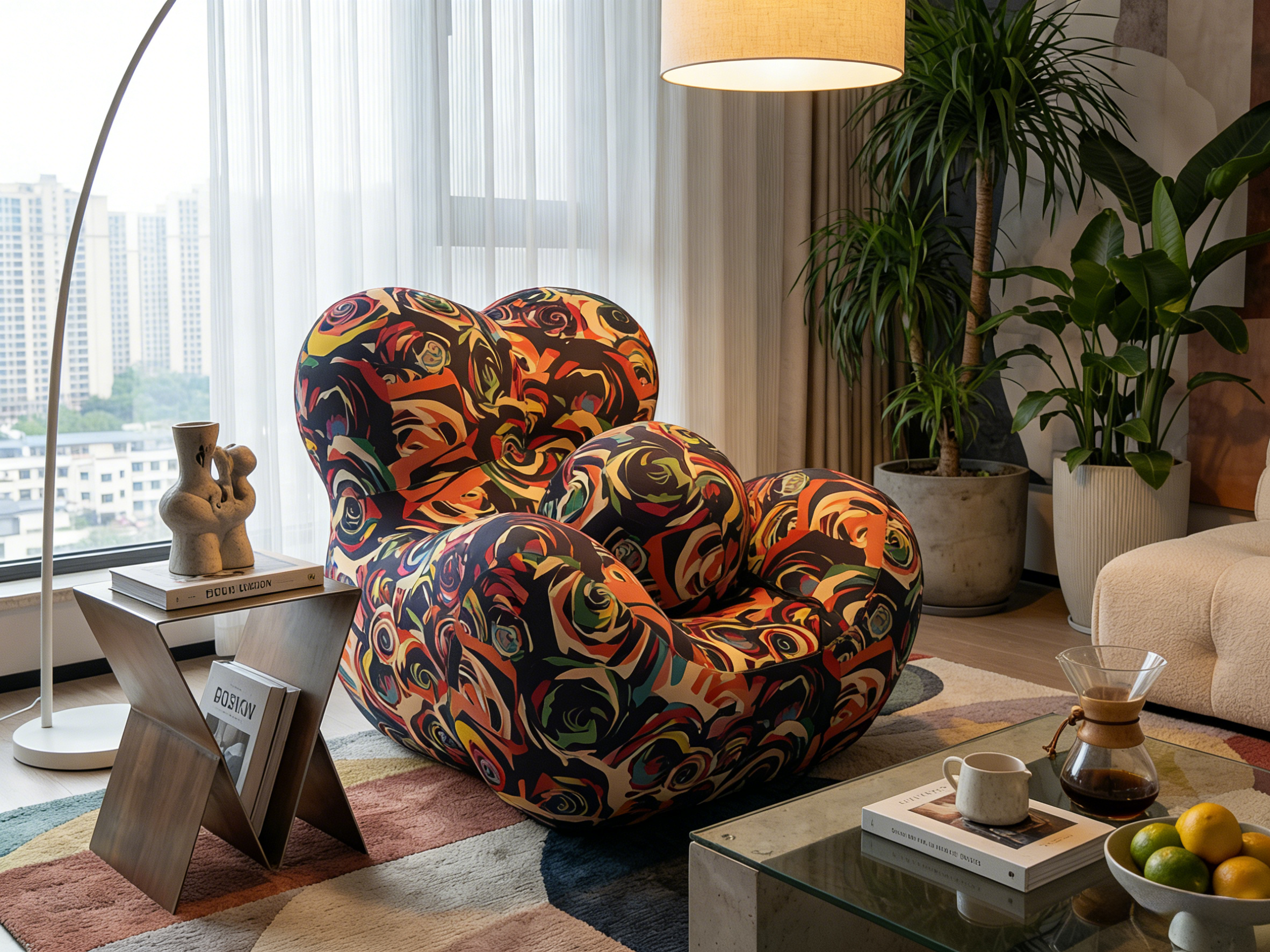 Sheetoo B013 Mom's Arms Sofa – Unique Shape, Ball Ottoman, Custom