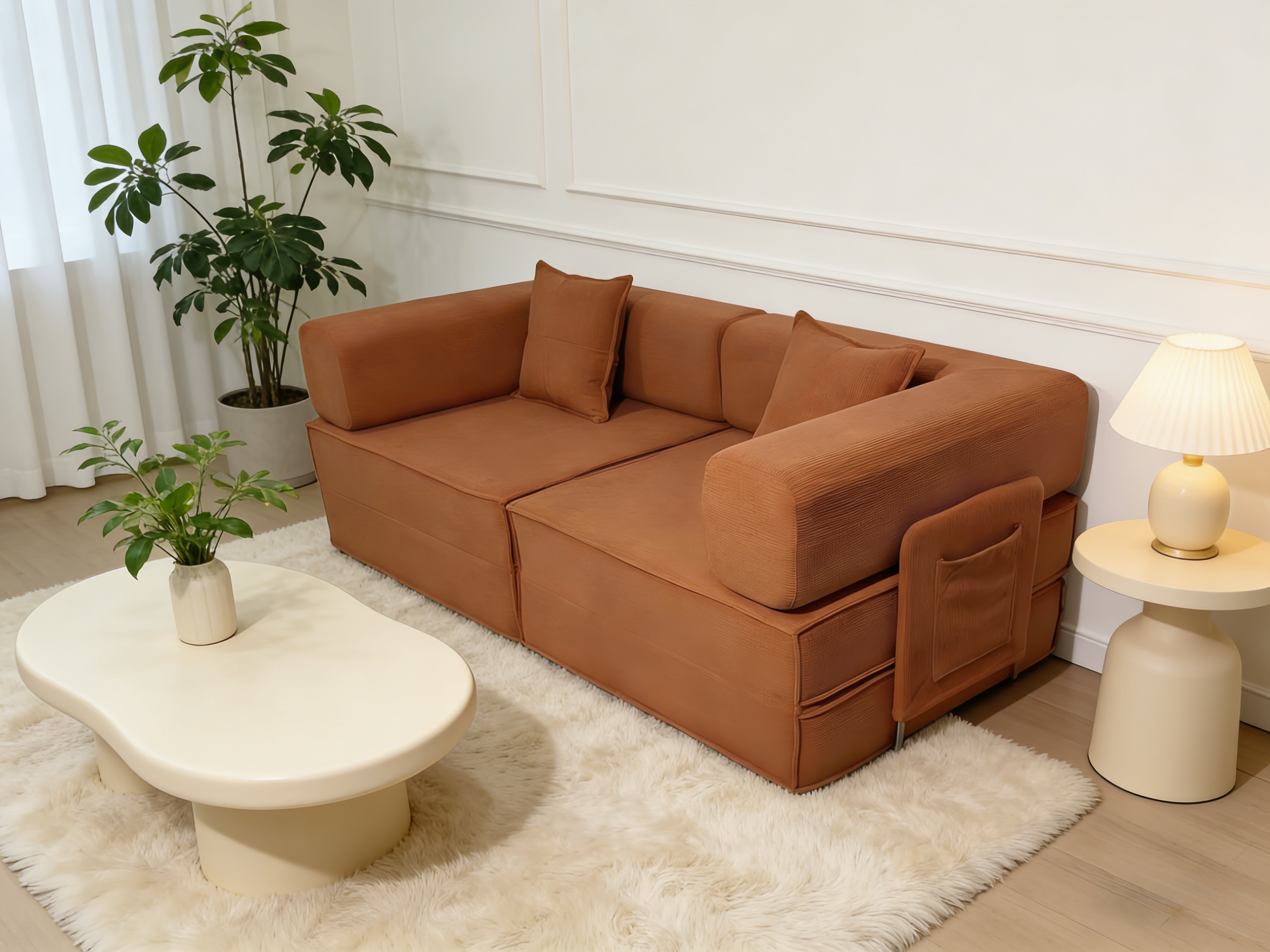 Sheetoo STE-014 （A）Modular Sofa Bed for 2 – Sofa & Bed, Customizable
