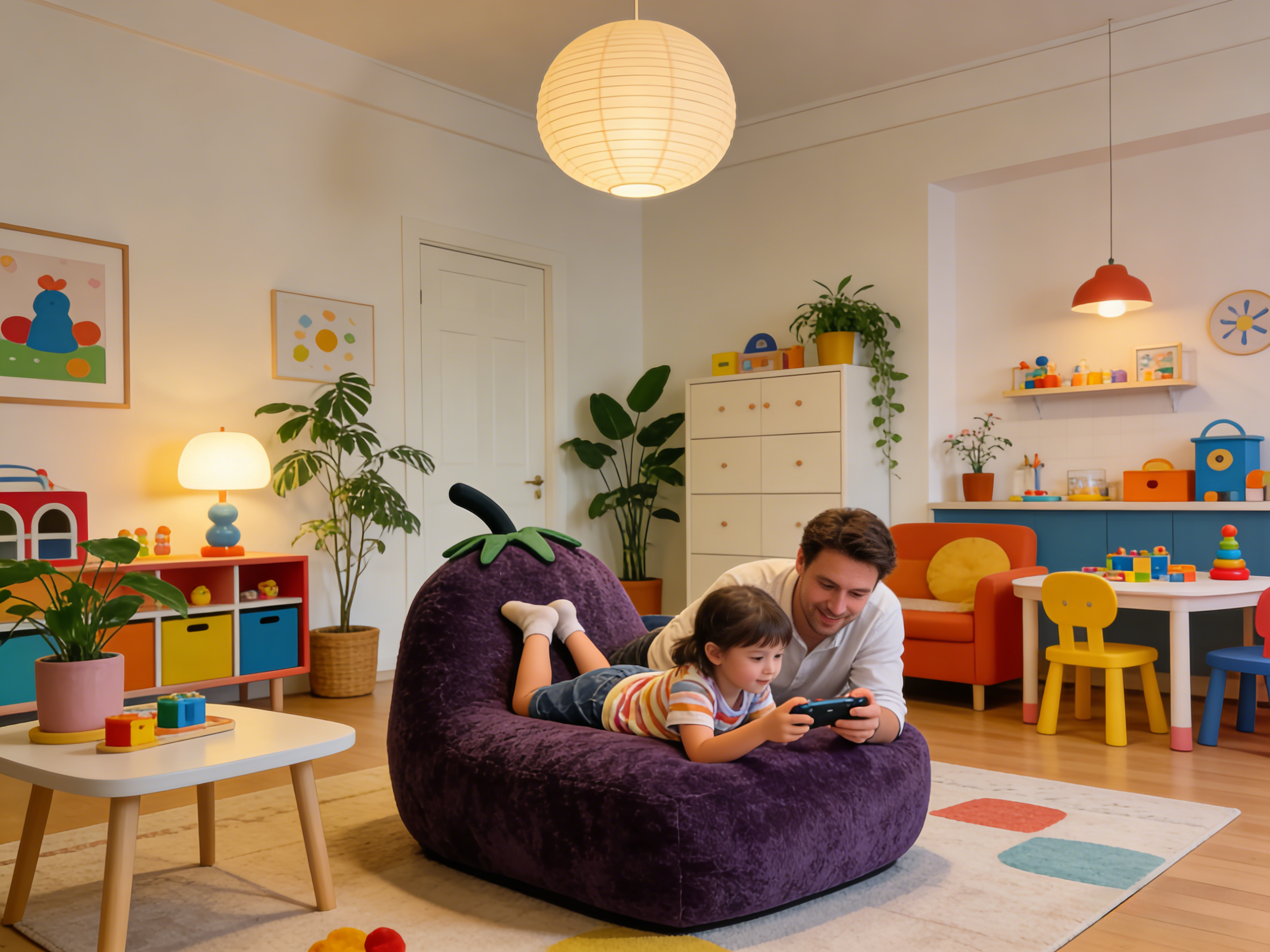 Sheetoo TQ004 Eggplant Shape Single Sofa – Cute, Soft & Family-Friendly