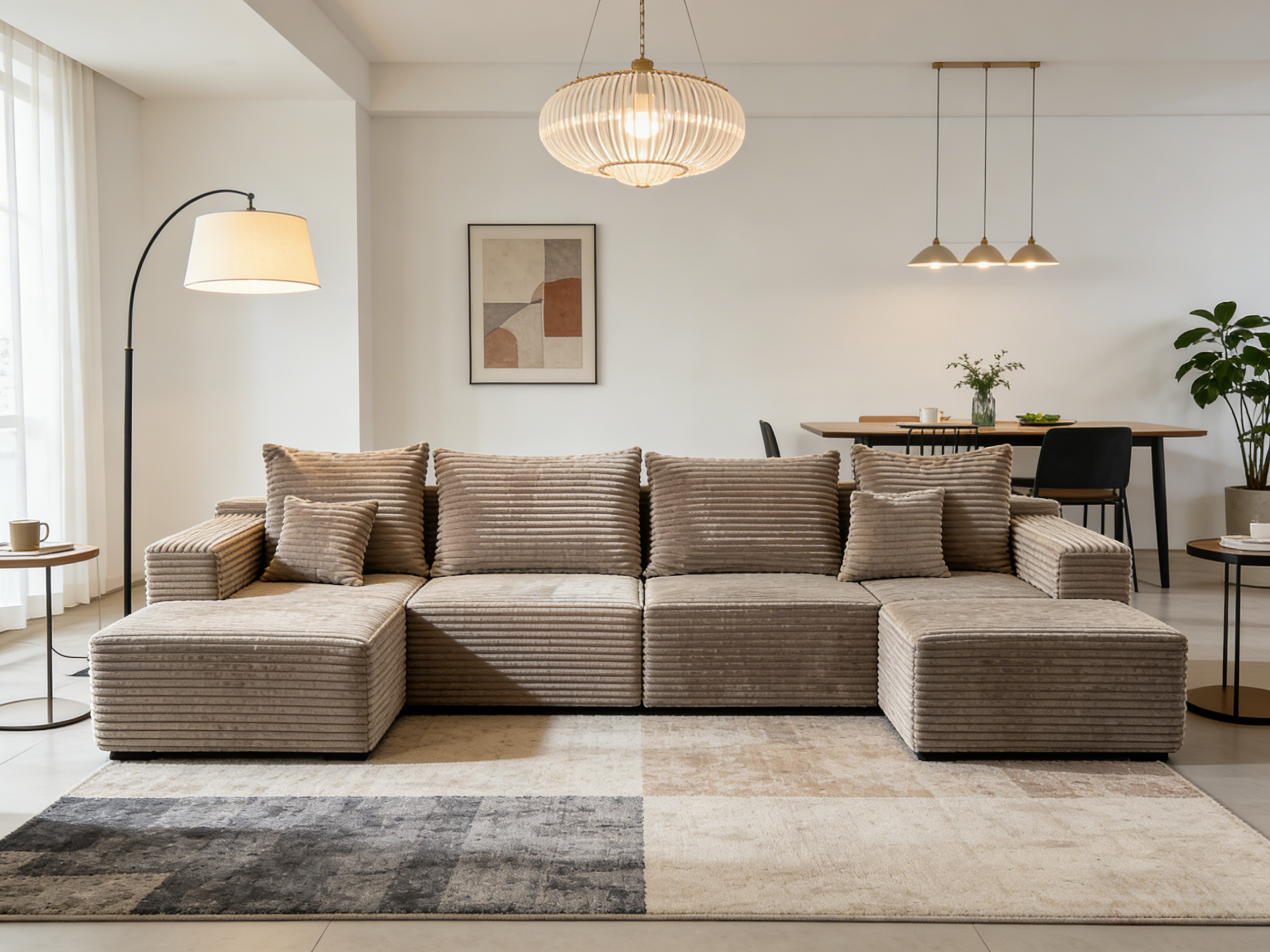 Sheetoo MGB4332-41-3set Modular 3-Piece Sofa – Extendable Chaise, Custom, Roll Pack