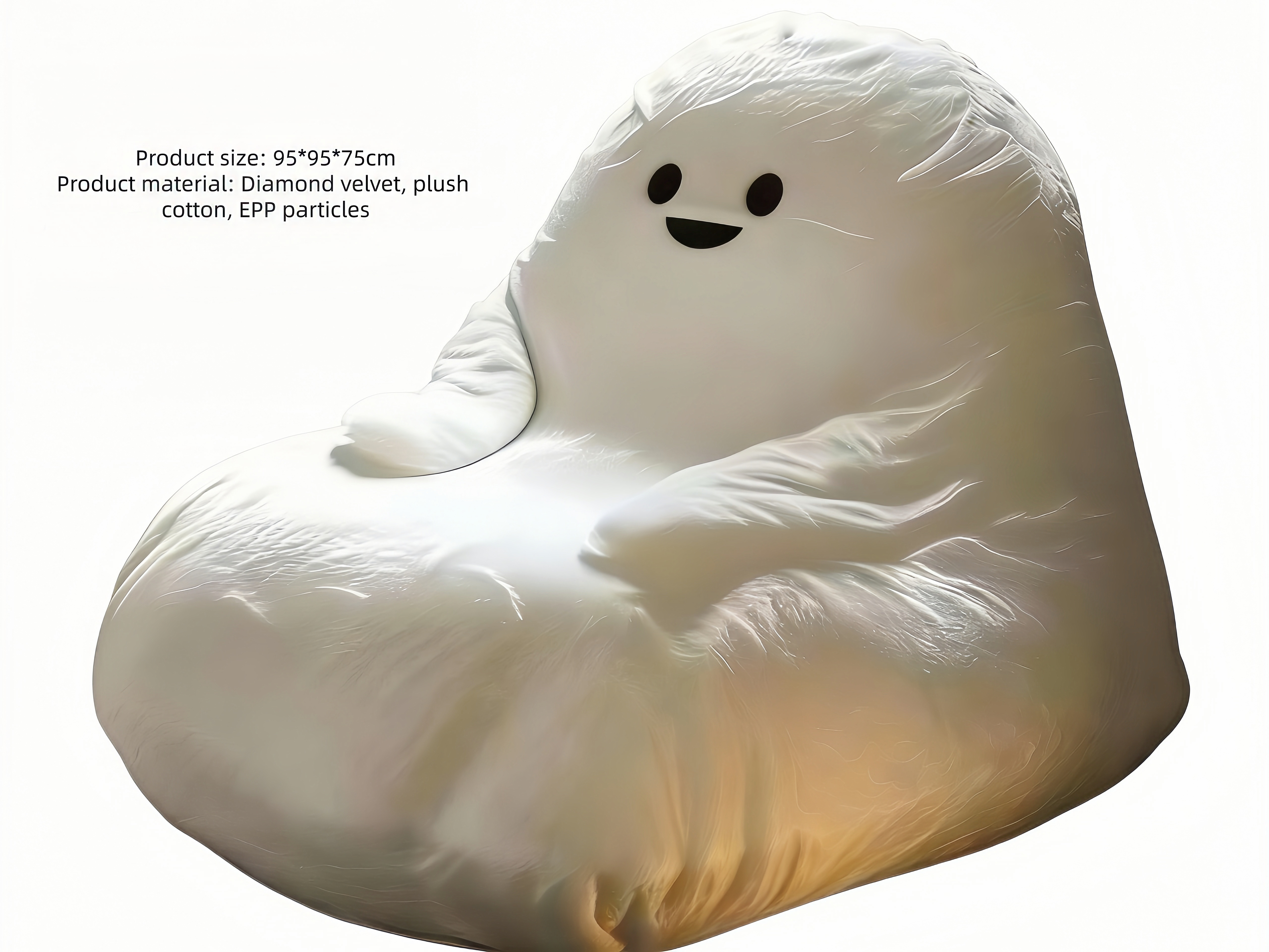 Sheetoo TQ003 Cute Ghost Sofa Chair – Plush & Family-Friendly for Home